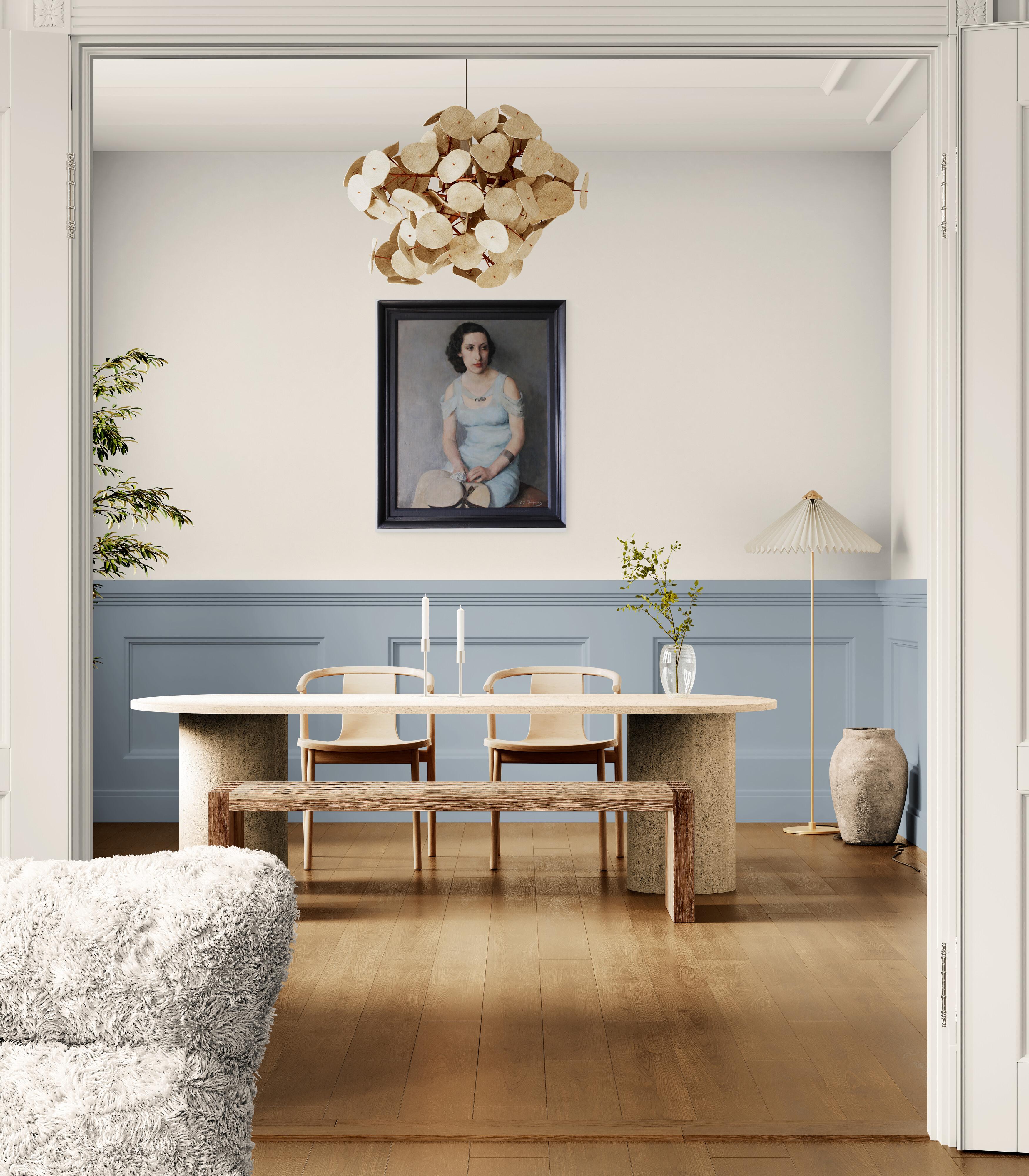 Porträt Ölgemälde große Französisch Art Deco weibliche Malerei von Louis Dupuis im Angebot 2
