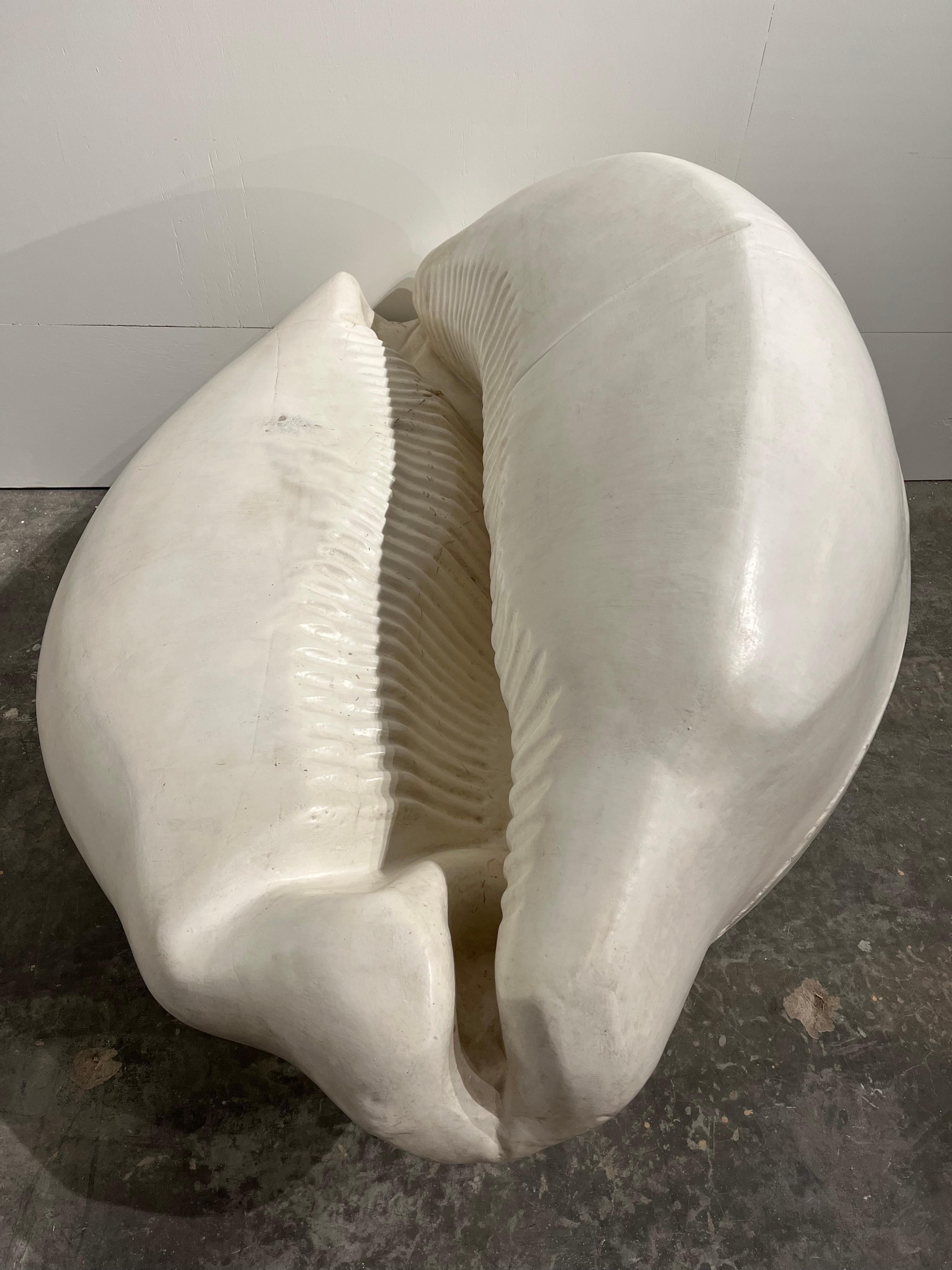 Louis Durot French Post War Artist Cowrie Shell Sofa Settee Sculpture in Polymer For Sale 6