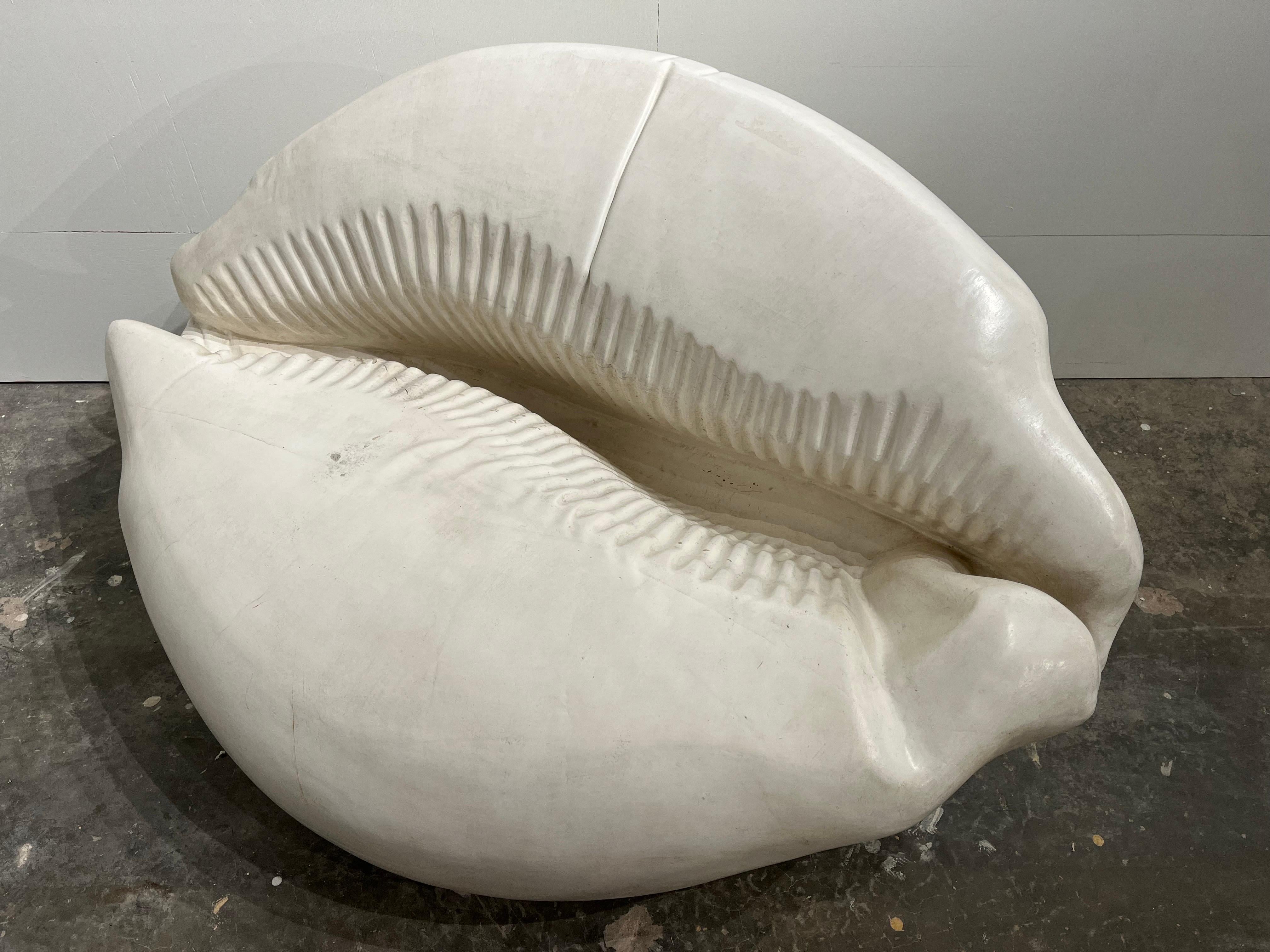 Louis Durot French Post War Artist Cowrie Shell Sofa Settee Sculpture in Polymer For Sale 1