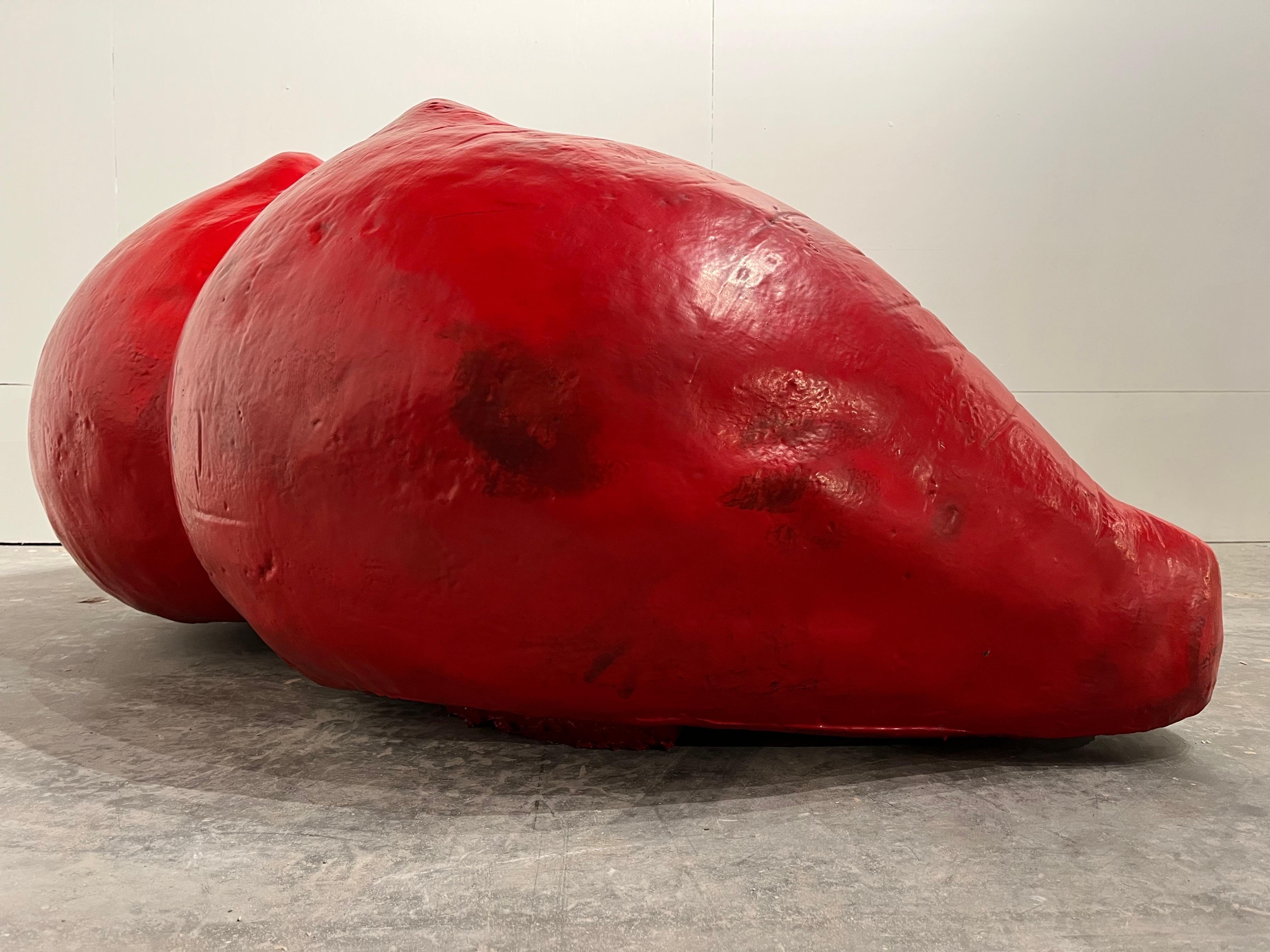 Louis Durot Französisch Nachkriegszeit Künstler Red Lips L'echauffeuse Sofa Sofa-Skulptur im Angebot 4