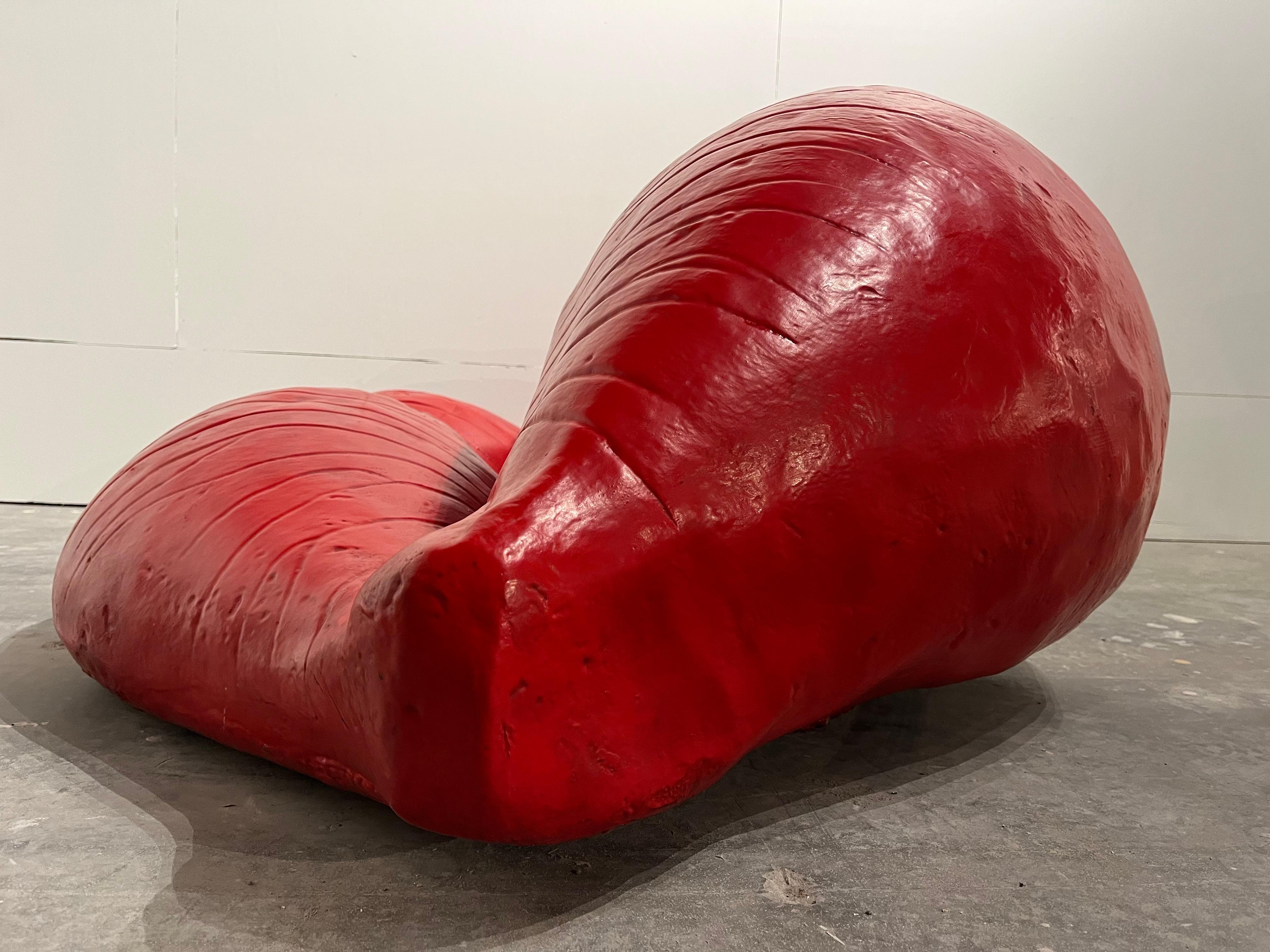 Louis Durot Französisch Nachkriegszeit Künstler Red Lips L'echauffeuse Sofa Sofa-Skulptur im Angebot 10