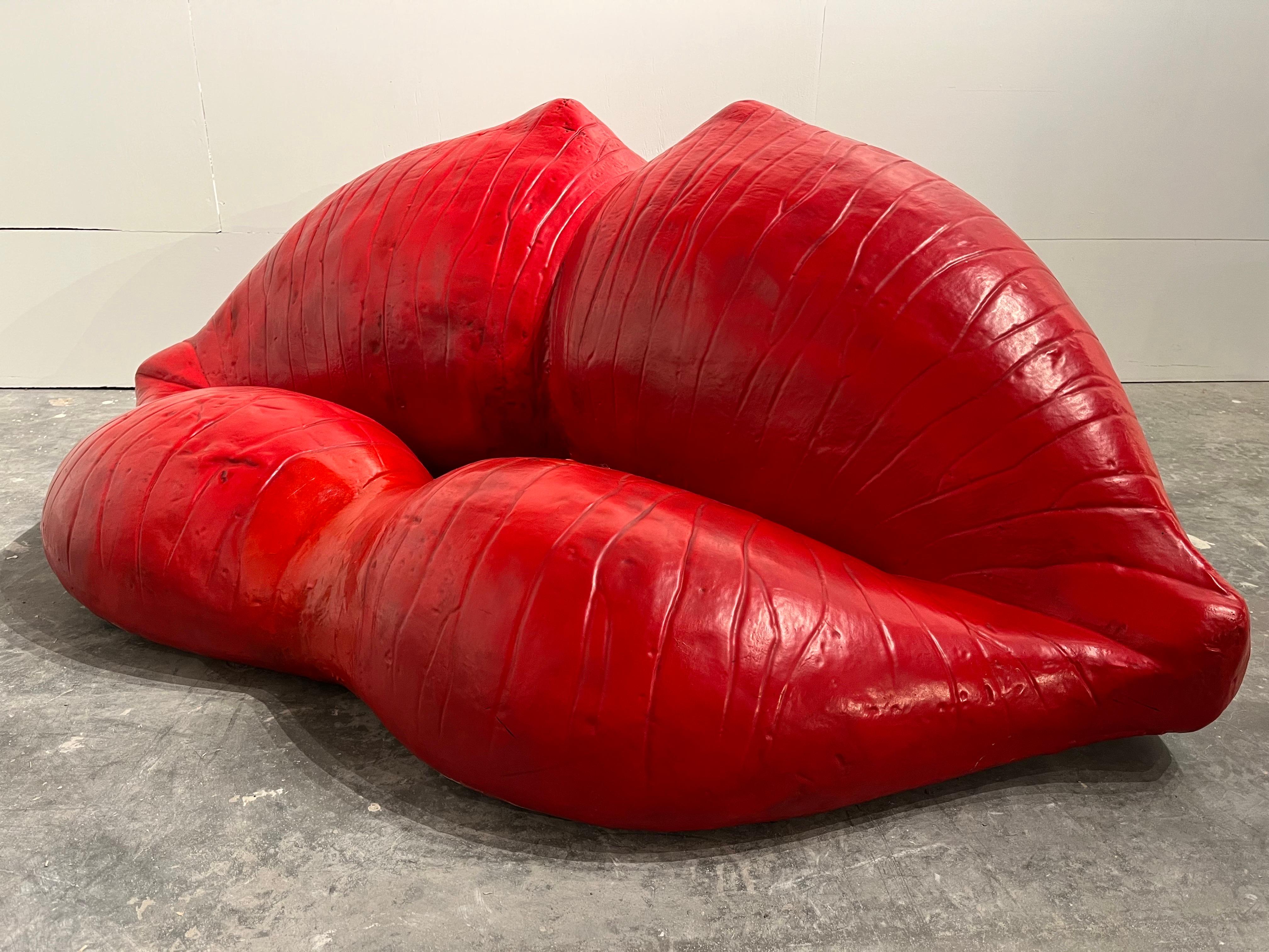 Louis Durot French Post War Artist Red Lips L'echauffeuse Sofa Settee Sculpture For Sale 11