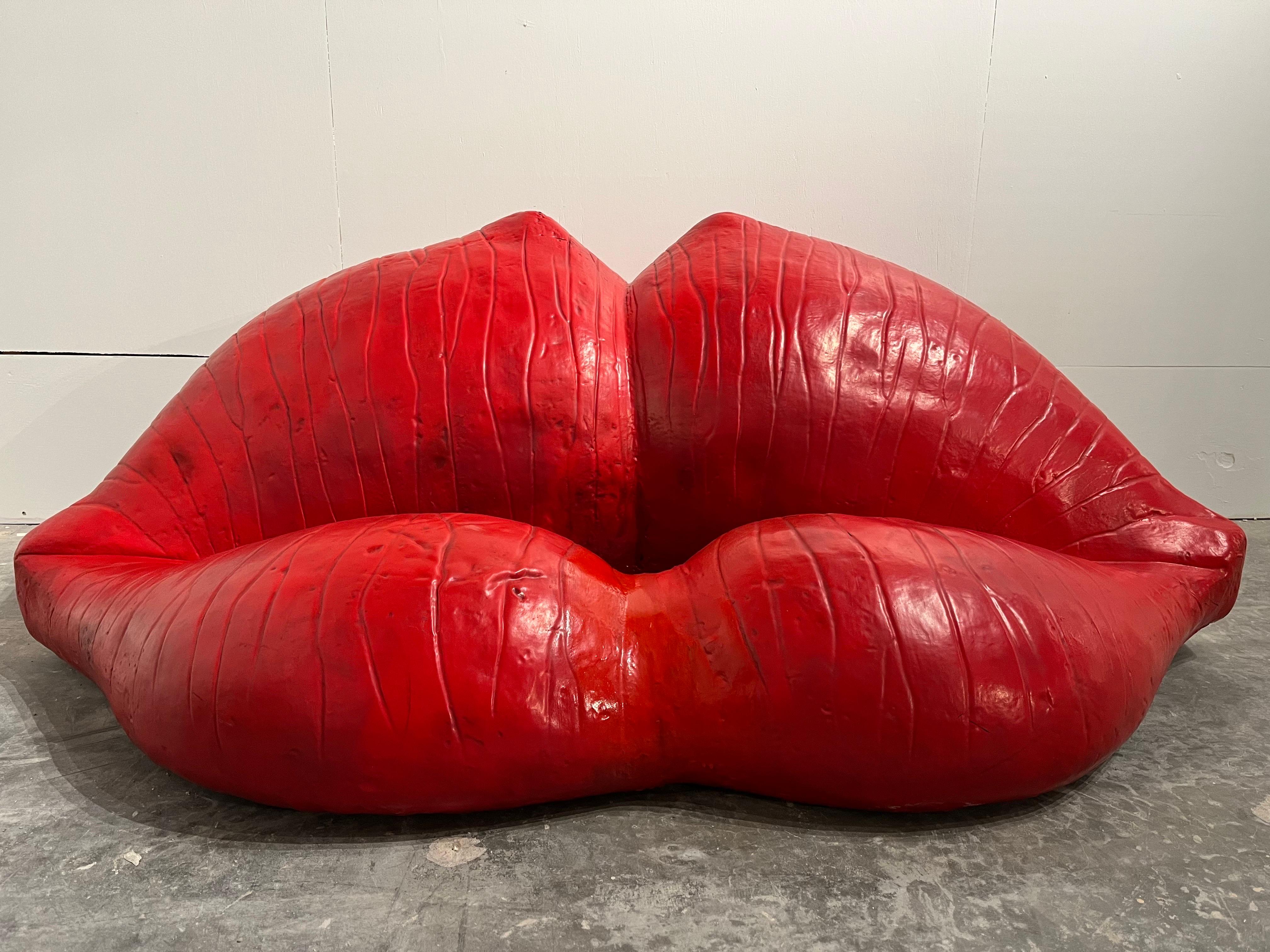 Louis Durot French Post War Artist Red Lips L'echauffeuse Sofa Settee Sculpture For Sale 13