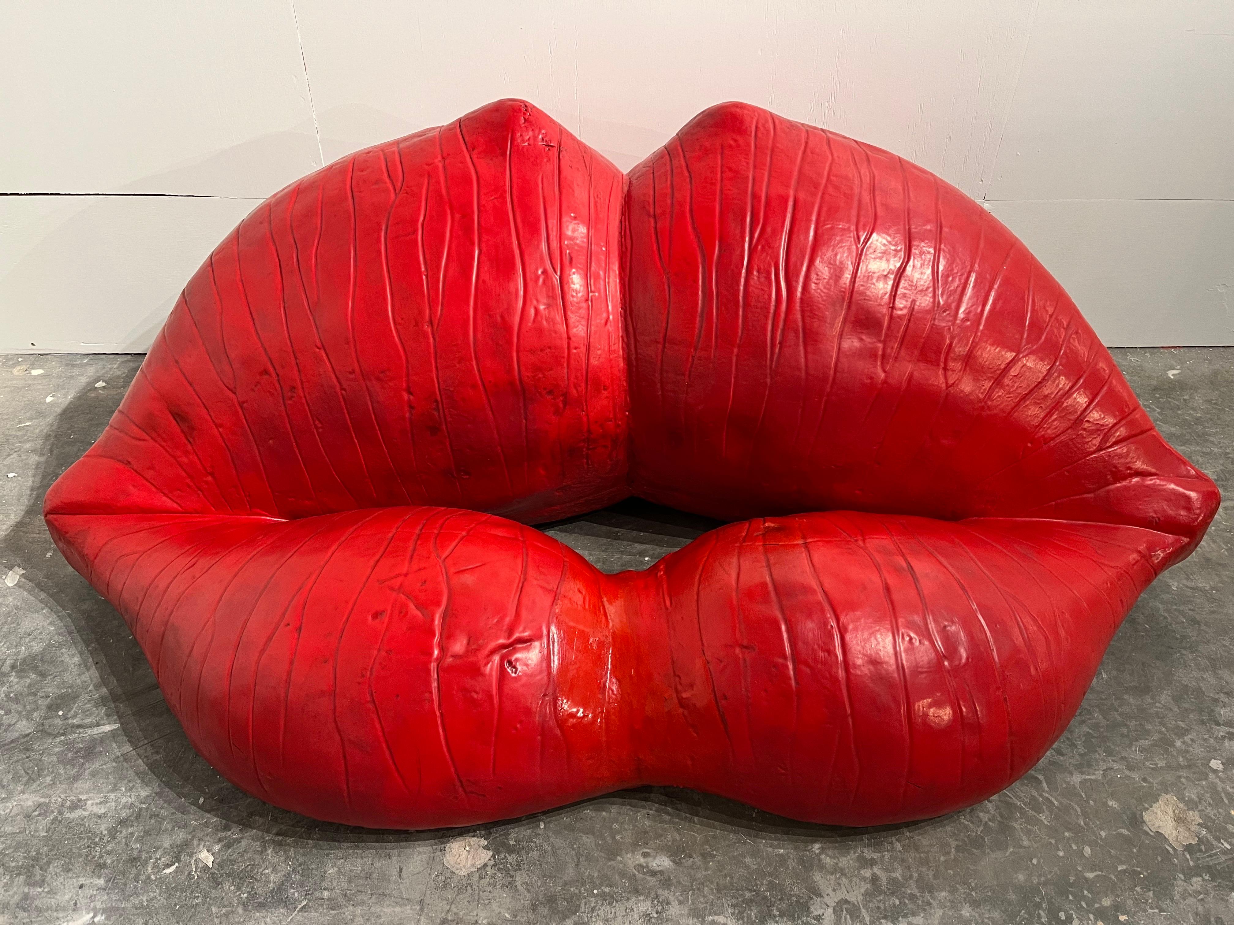 Louis Durot French Post War Artist Red Lips L'echauffeuse Sofa Settee Sculpture For Sale 14