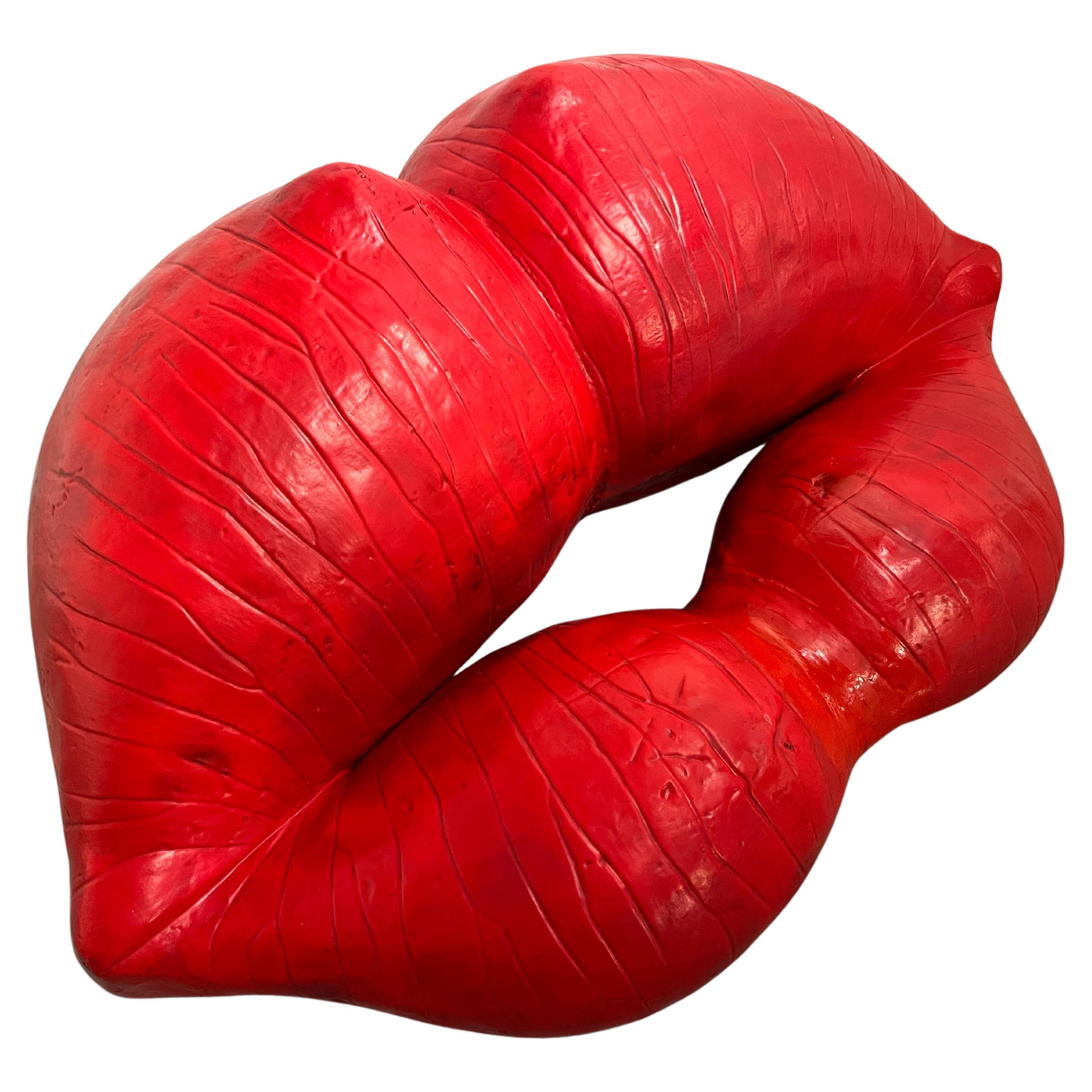 Louis Durot French Post War Artist Red Lips L'echauffeuse Sofa Settee Sculpture For Sale