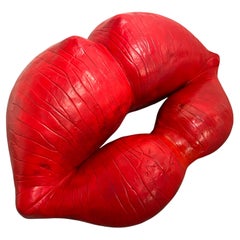 Louis Durot French Post War Artist Red Lips L'echauffeuse Sofa Settee Sculpture