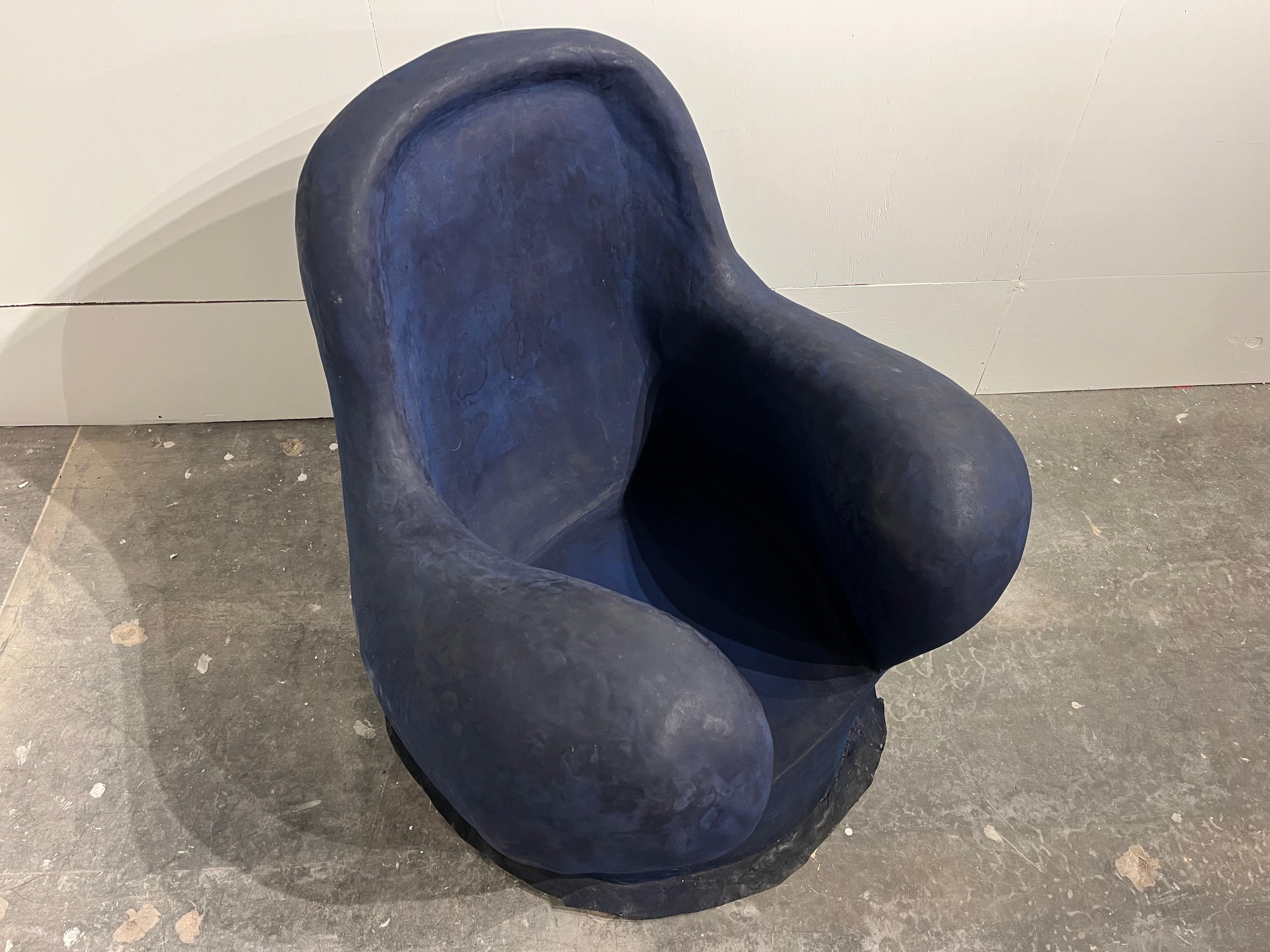 Louis Durot French Post War Contemporary Artist Blue Polymer Armchair Sculpture 5