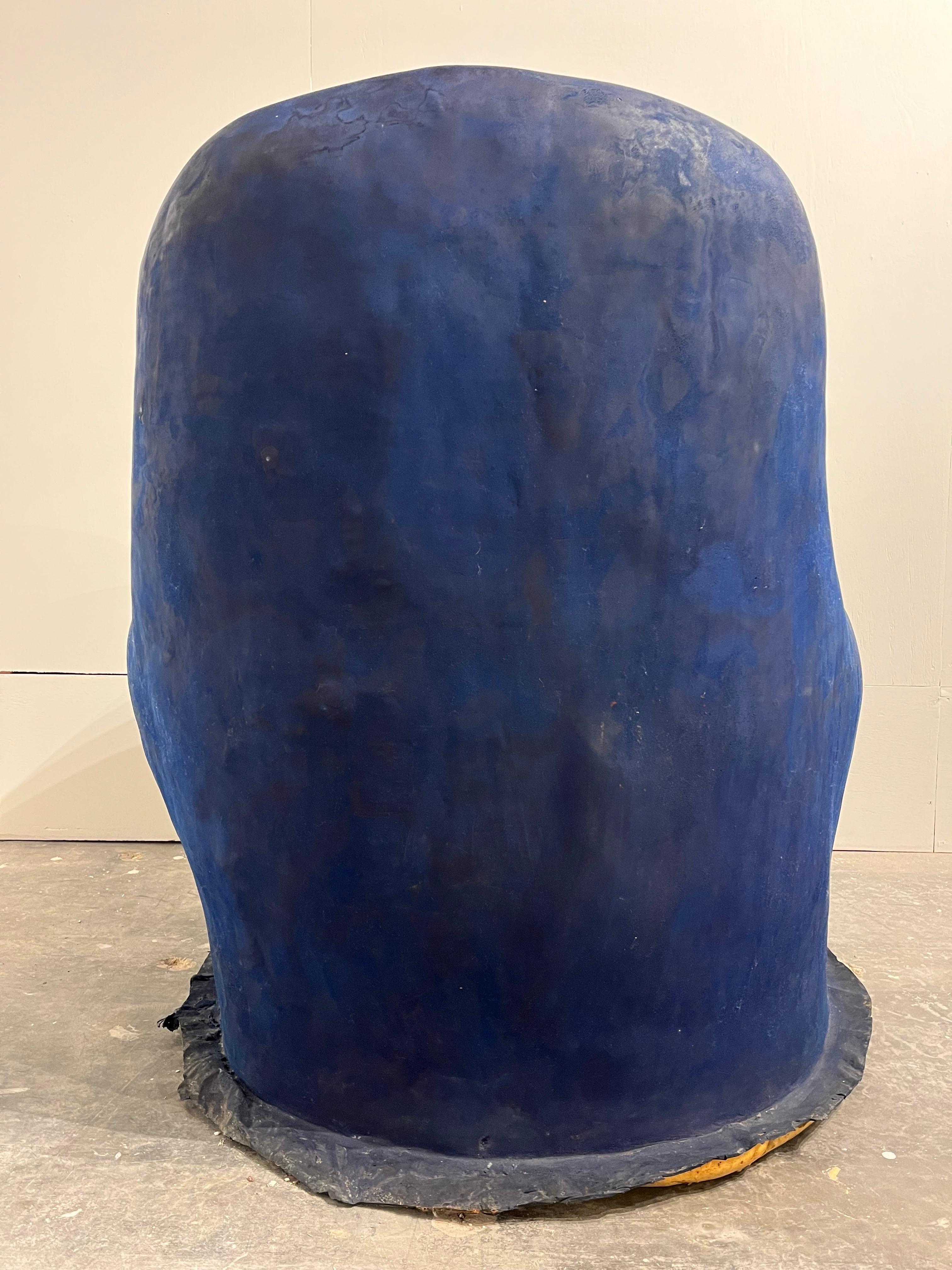 Louis Durot French Post War Contemporary Artist Blue Polymer Armchair Sculpture 8