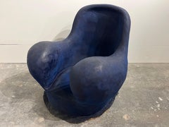 Louis Durot French Post War Contemporary Artist Blue Polymer Armchair Sculpture