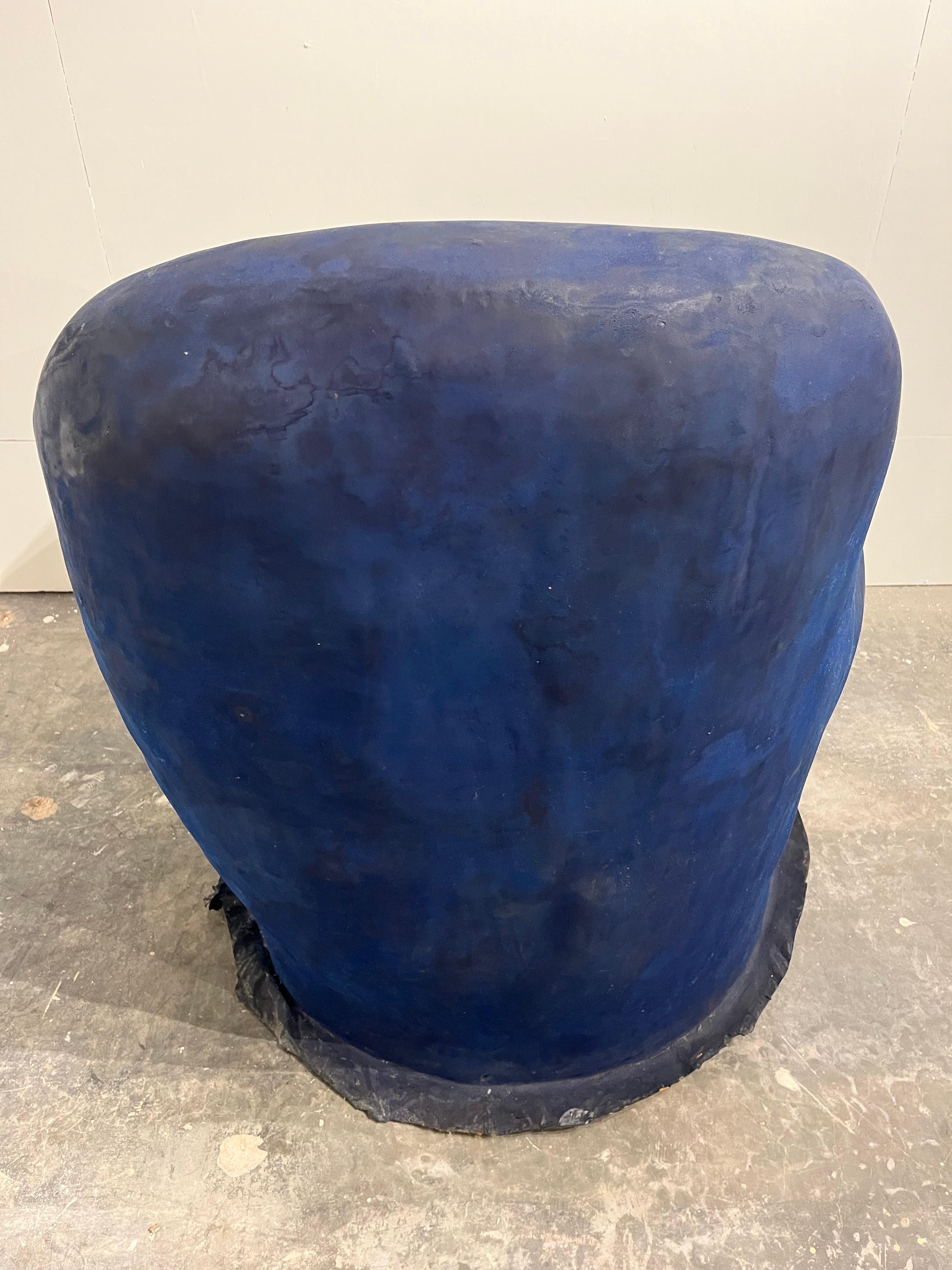 Foam Louis Durot French Post War Contemporary Artist Blue Polymer Armchair Sculpture