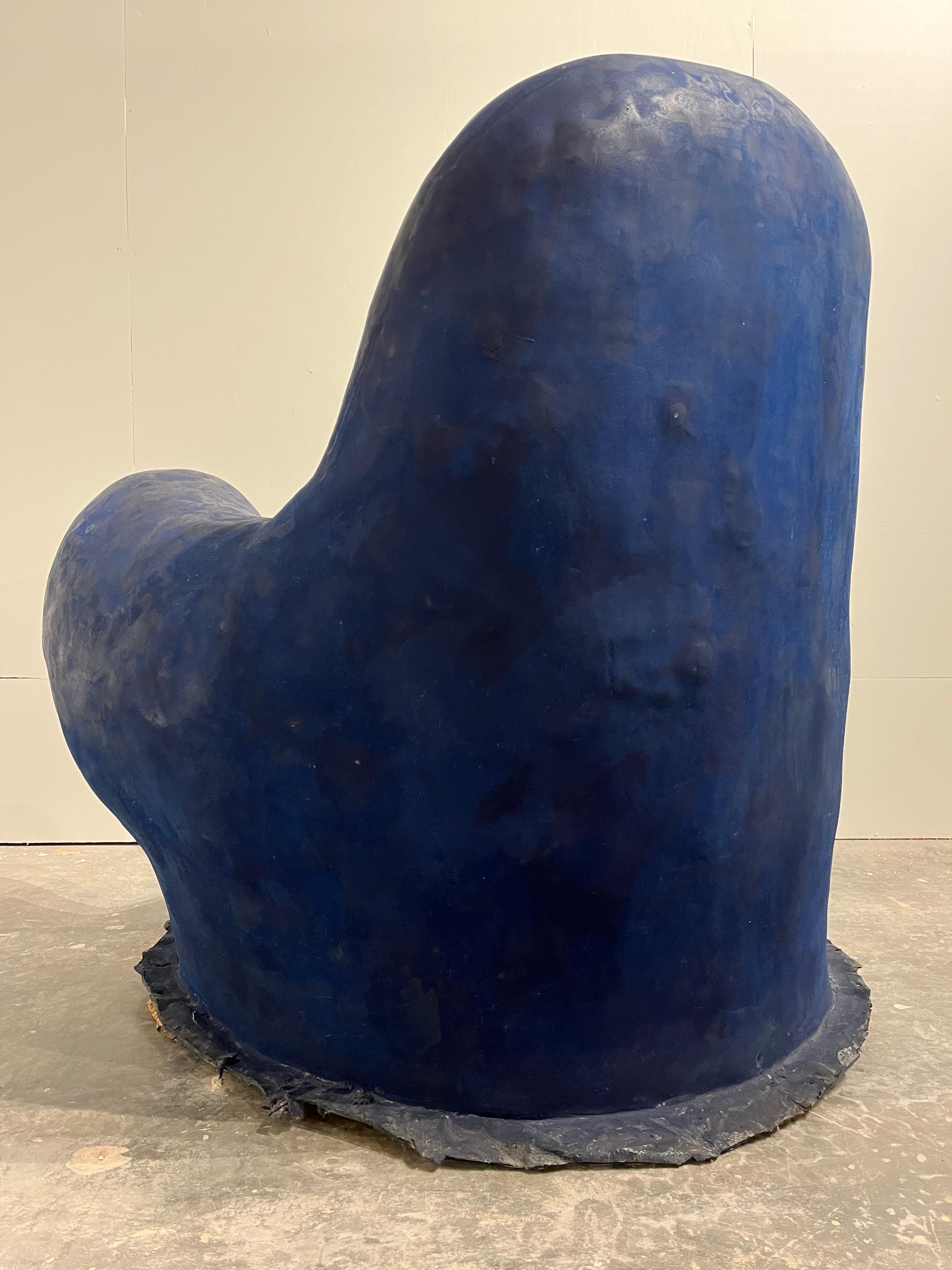 Louis Durot French Post War Contemporary Artist Blue Polymer Armchair Sculpture 1