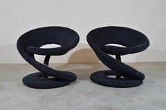 Louis Durot Style Spiral Orange Peel Chairs by Jaymar