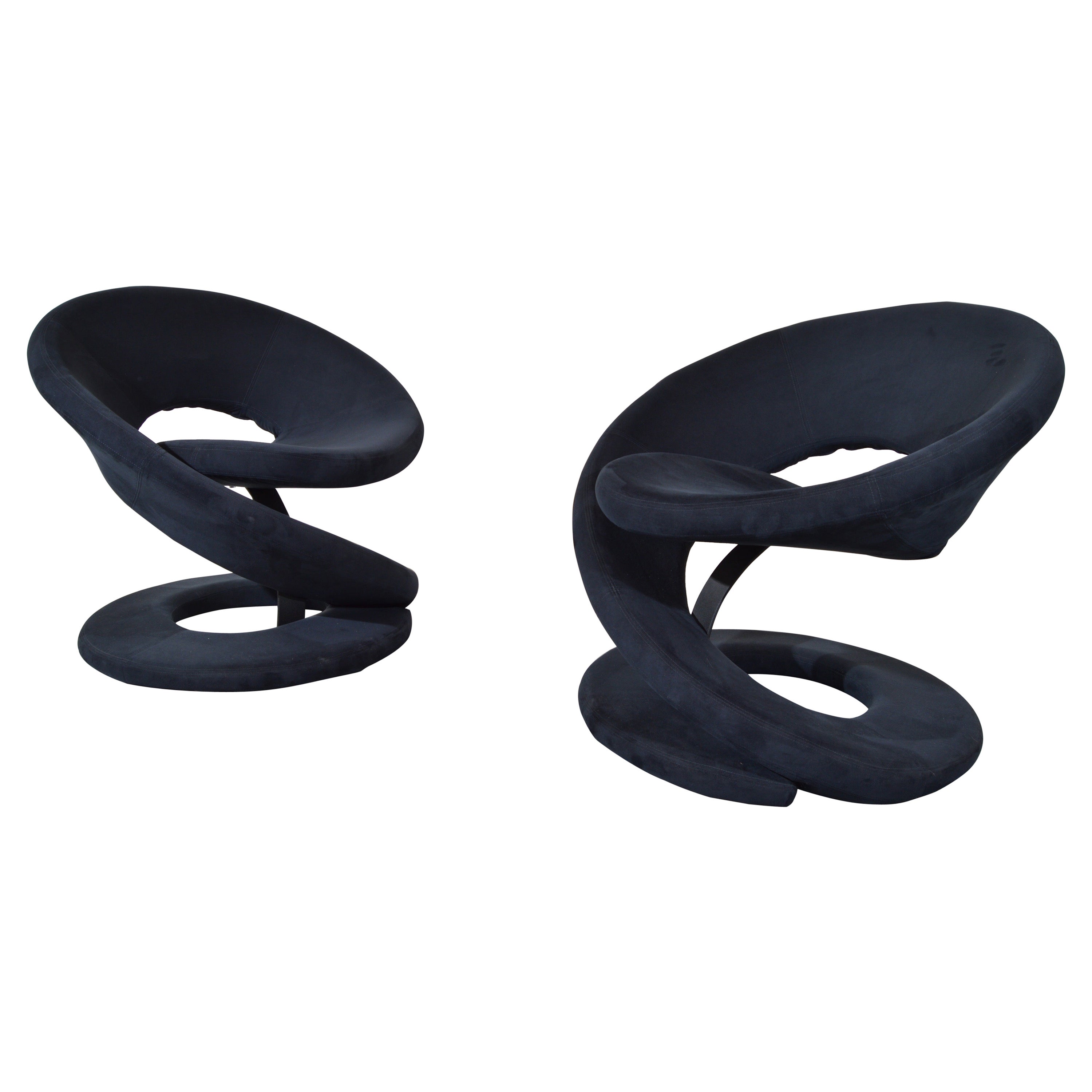 Louis Durot Style Spiral Orange Peel Chairs by Jaymar