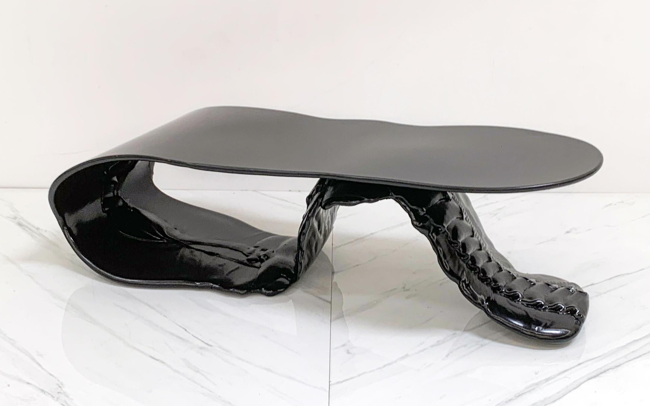 Louis Durot Tongue Coffee Table in Jet Black For Sale 4