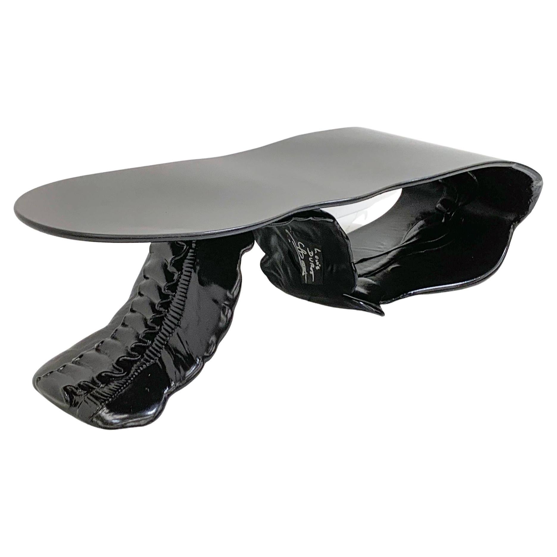 Louis Durot Tongue Coffee Table in Jet Black For Sale