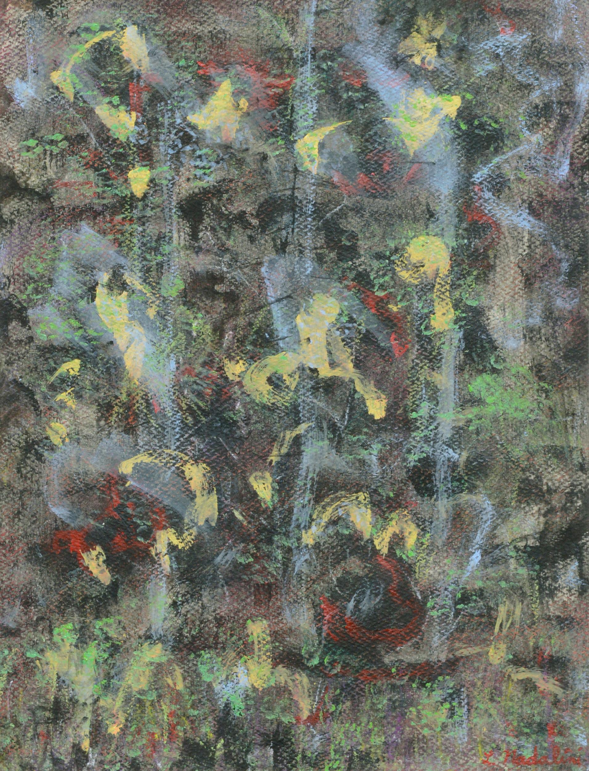 Abstrakte expressionistische Komposition mit Primärfarben, Berkeley, Kalifornien, 1970er Jahre – Painting von Louis Earnest Nadalini