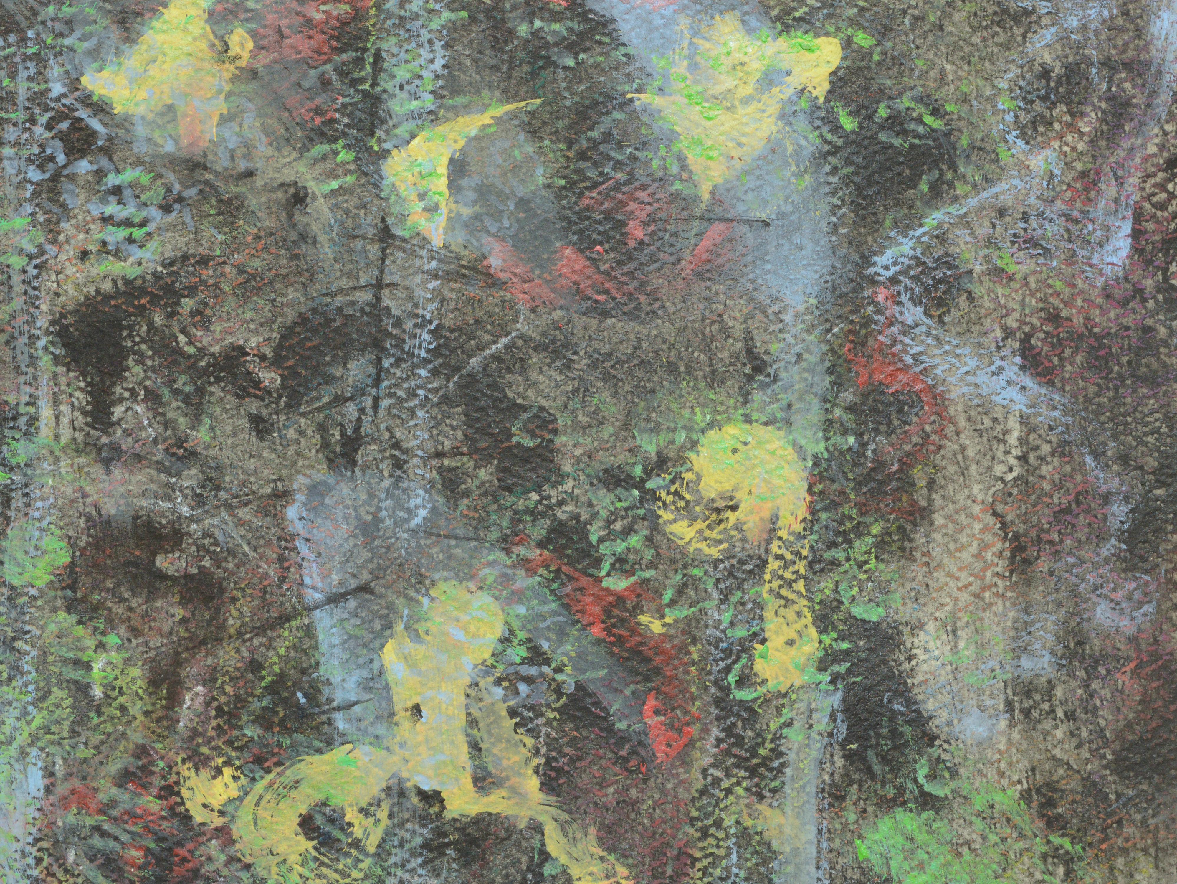 Abstrakte expressionistische Komposition mit Primärfarben, Berkeley, Kalifornien, 1970er Jahre (Grau), Landscape Painting, von Louis Earnest Nadalini