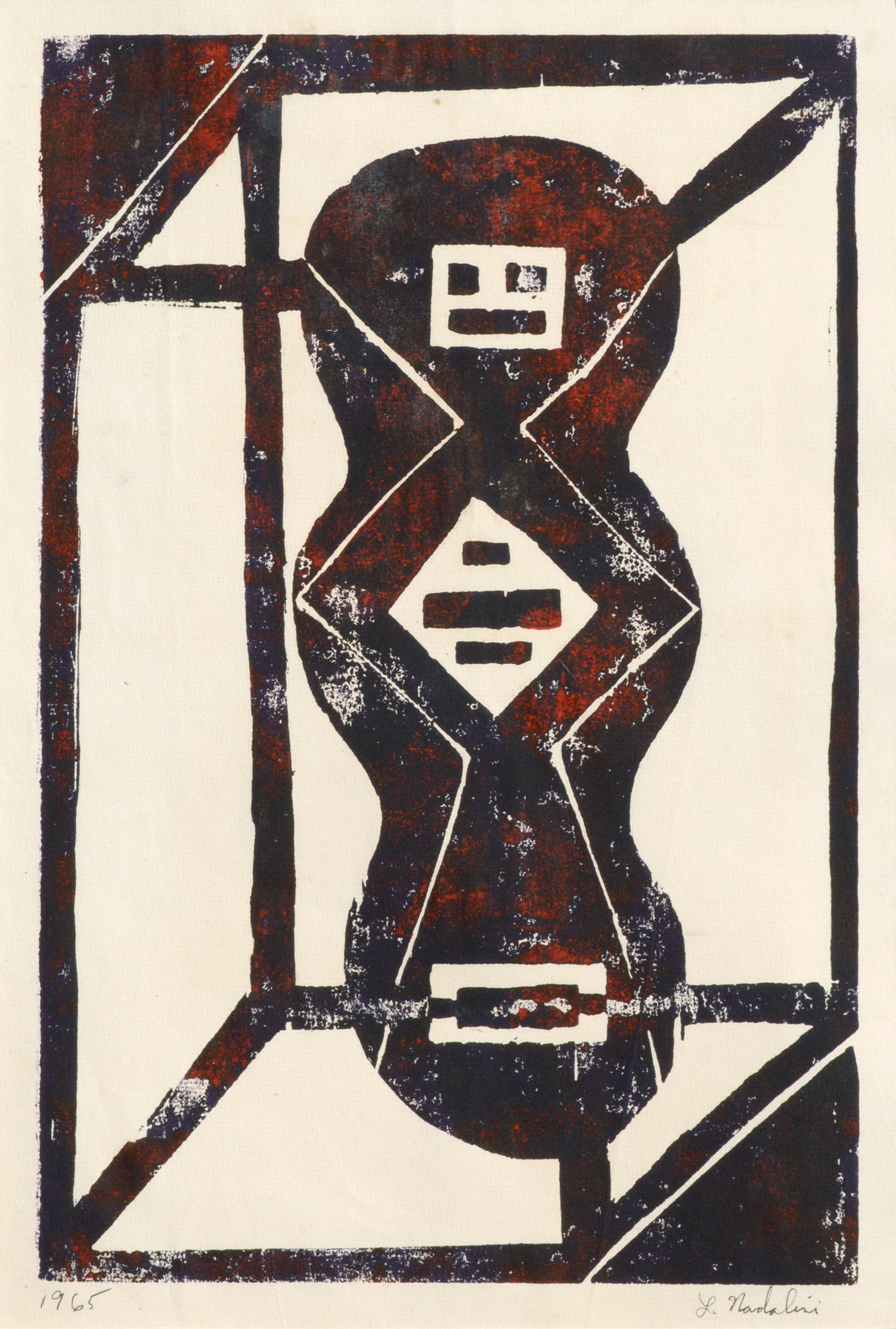 Abstract Geometric Lithograph - Print by Louis Earnest Nadalini