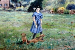 Walking the Dogs, postimpressionistisches Ölgemälde von Louis Eilshemius