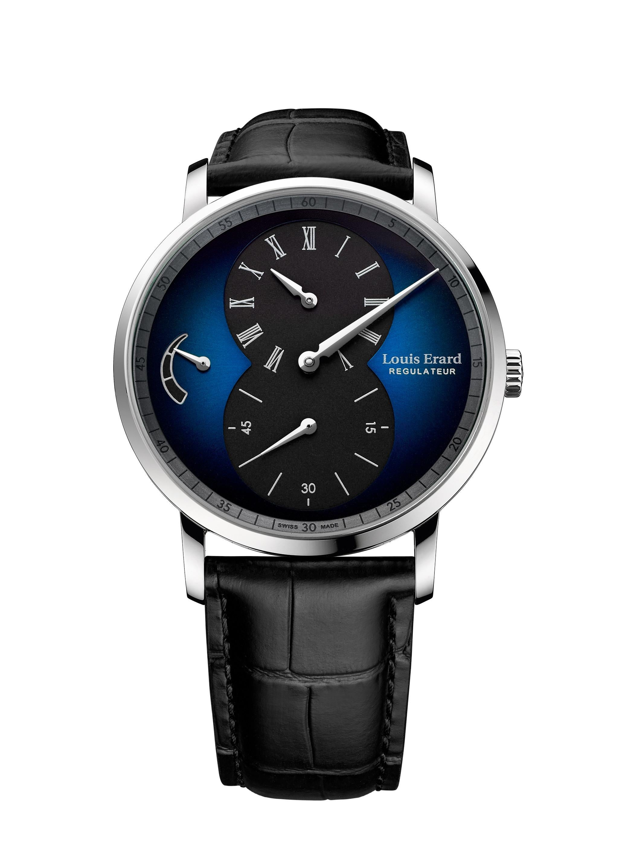 Contemporary Louis Erard Excellence Regulator 54230AG55.BDC02, Blue Dial, Certified