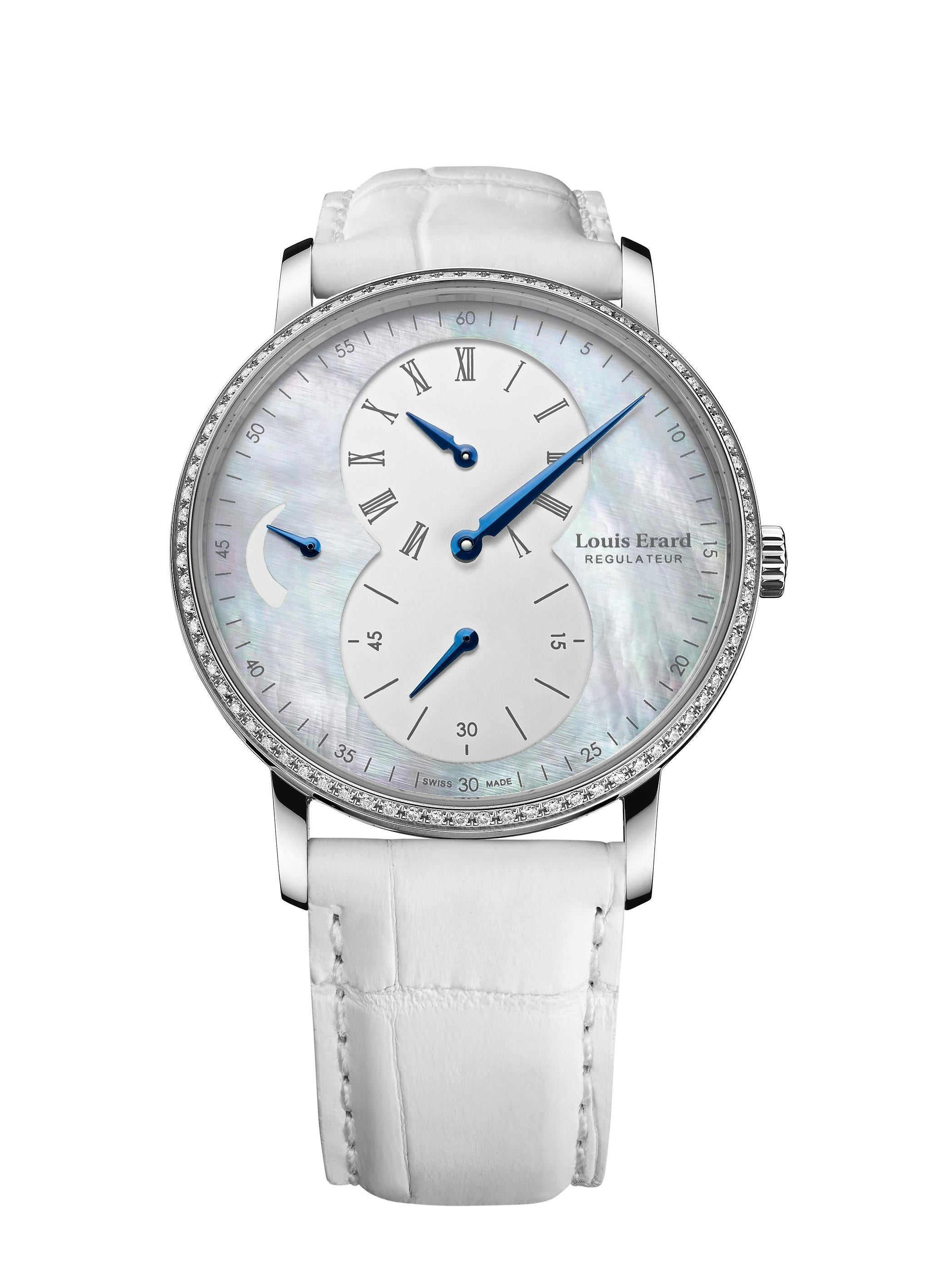 Louis Erard Excellence Regulator 54230SG04.BAAV04, Mother of Pearl Dial In Excellent Condition In Miami, FL