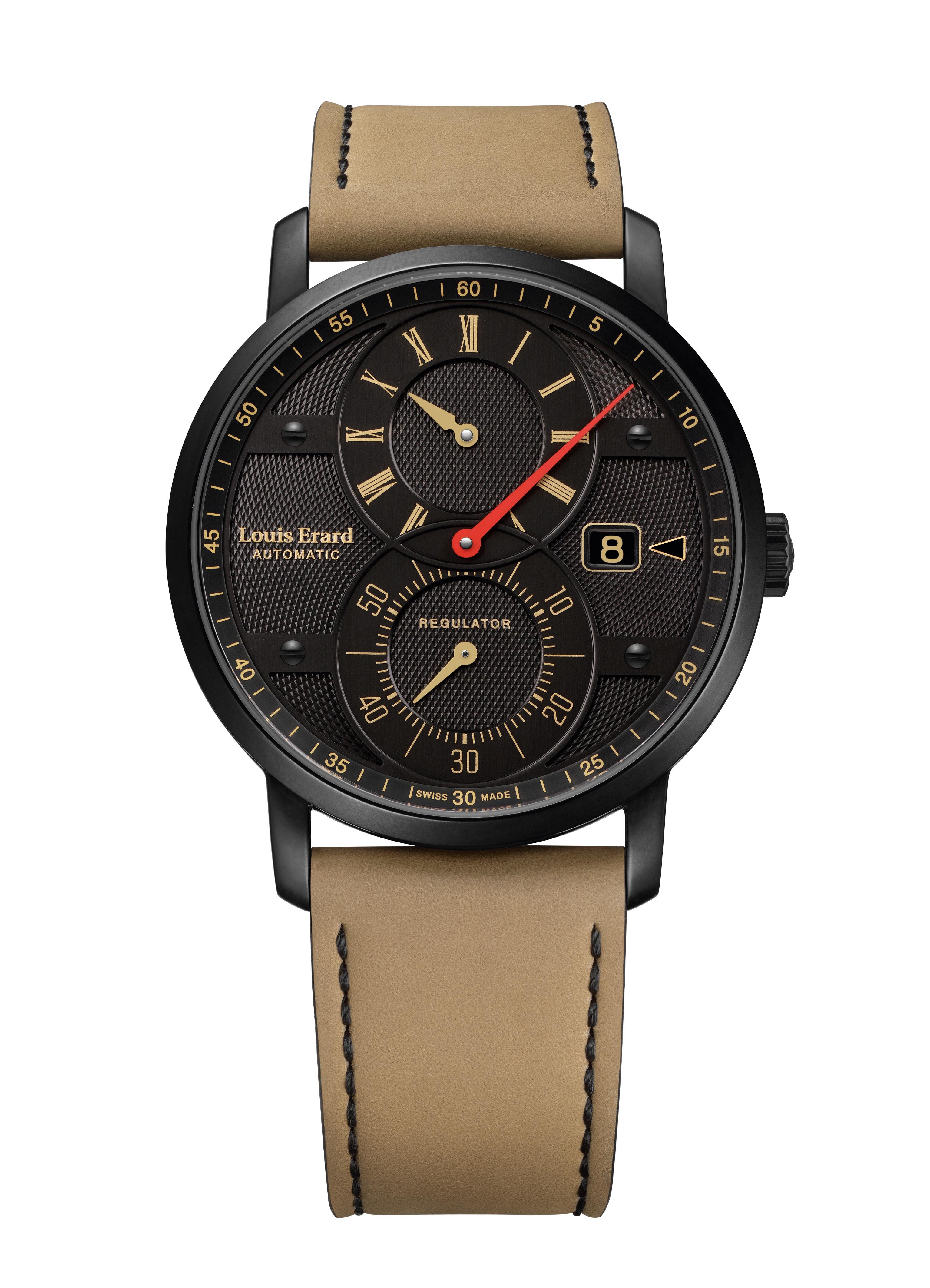 Contemporary Louis Erard Excellence Regulator 86236NN12.BVDN17, Black Dial, Certified
