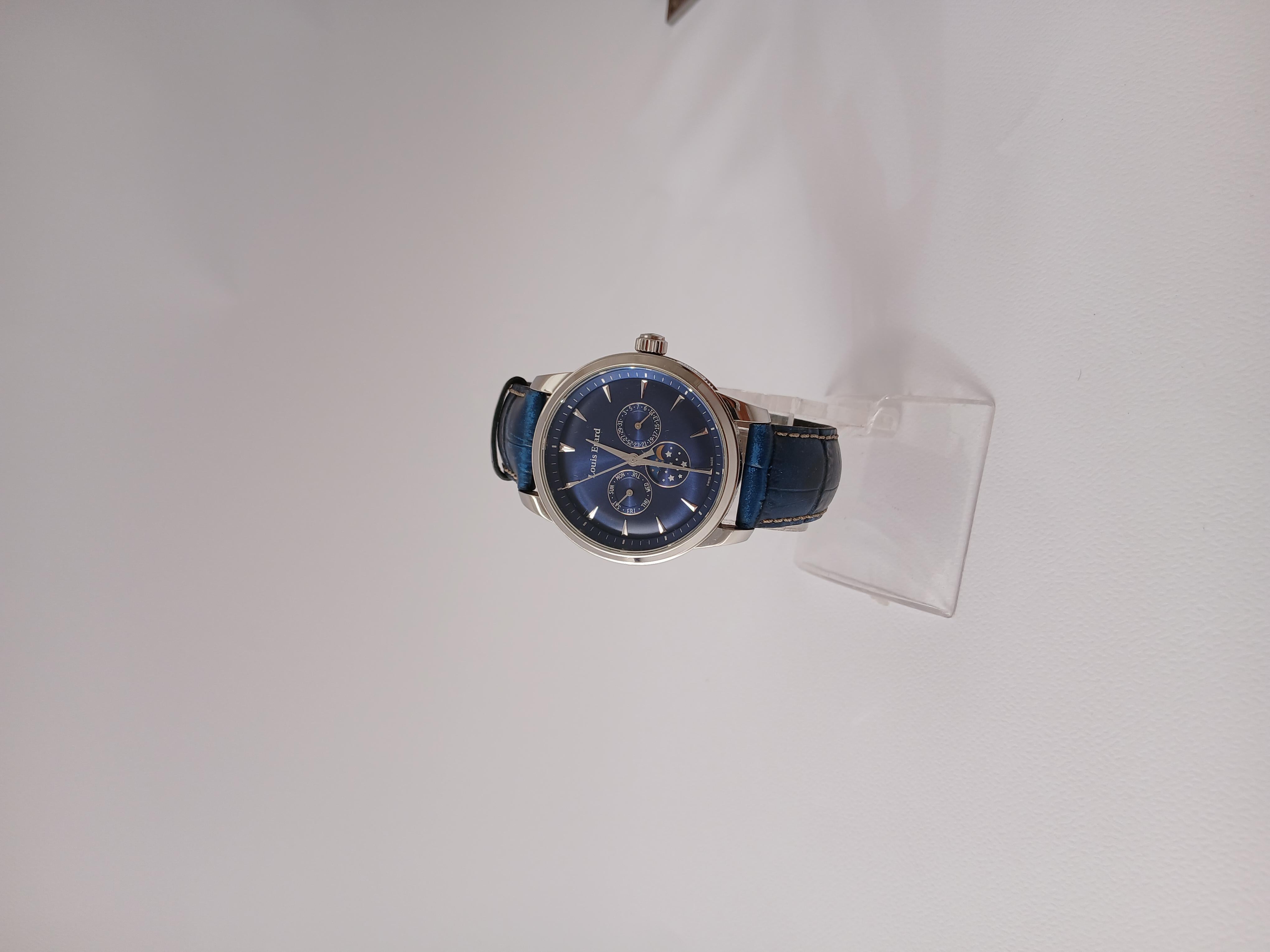 Louis Erard Héritage Moonphase Blue Dial Mens Watch im Zustand „Hervorragend“ im Angebot in Toronto, CA