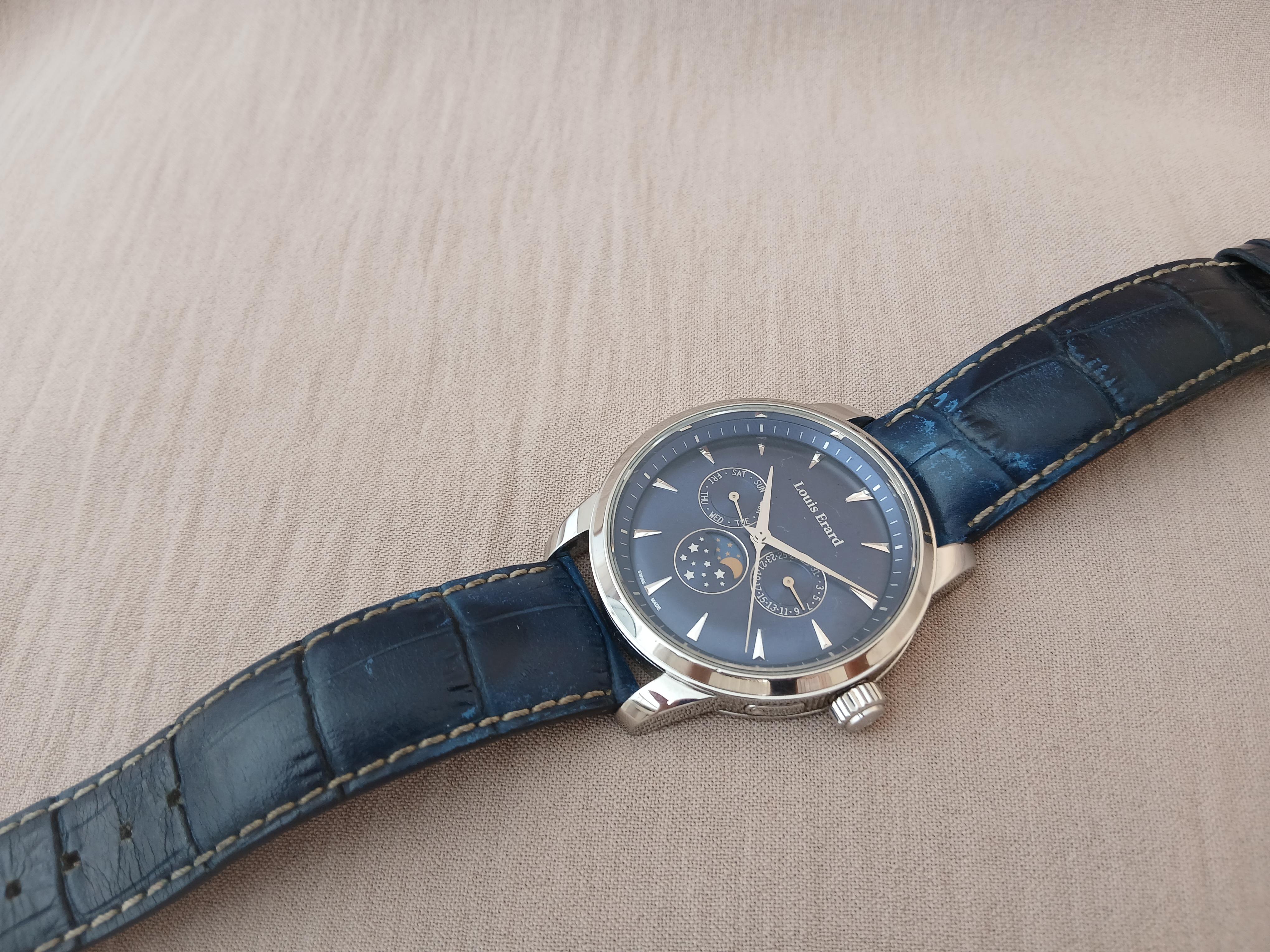 Louis Erard Héritage Moonphase Blue Dial Mens Watch im Angebot 1
