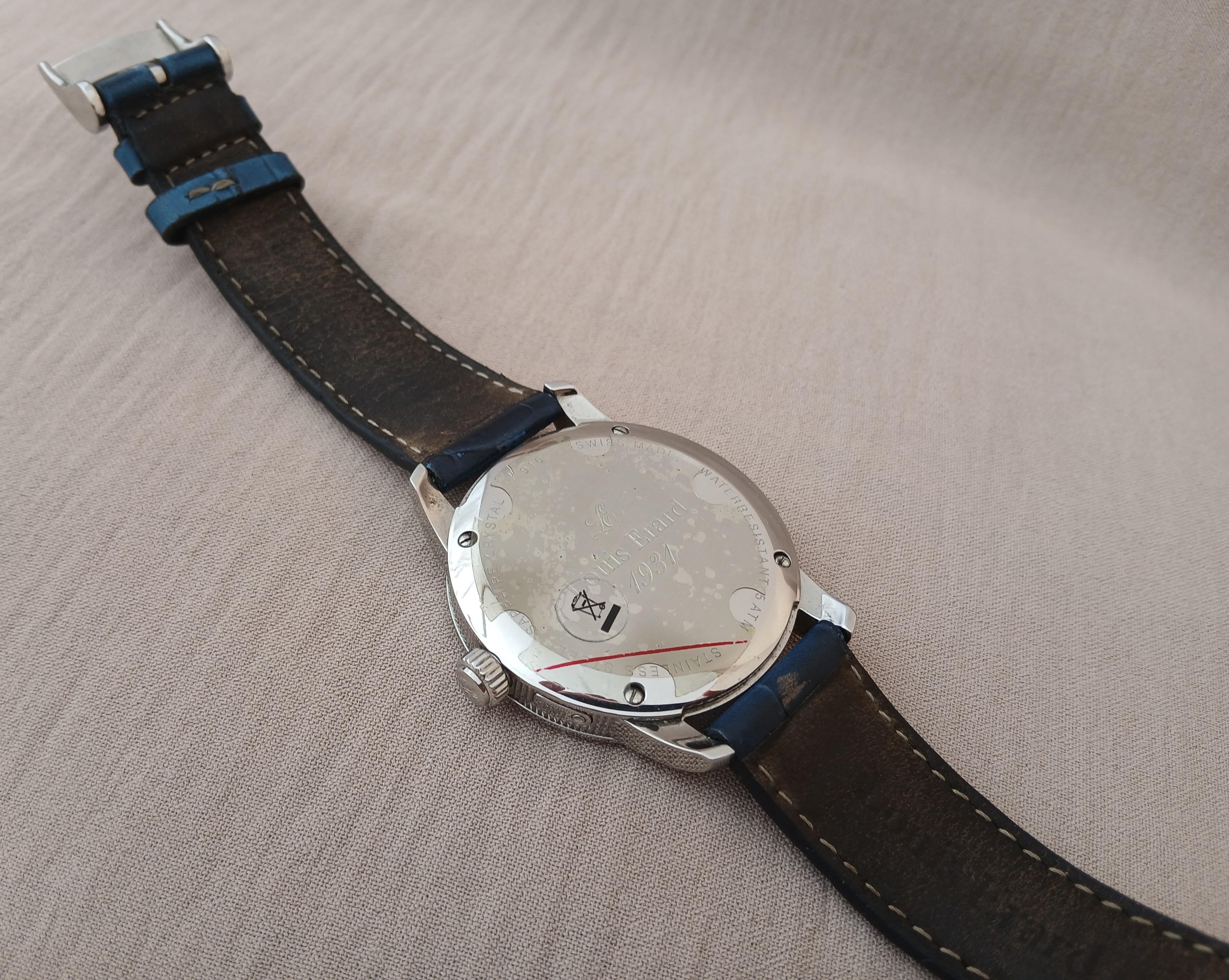 Louis Erard Héritage Moonphase Blue Dial Mens Watch im Angebot 4