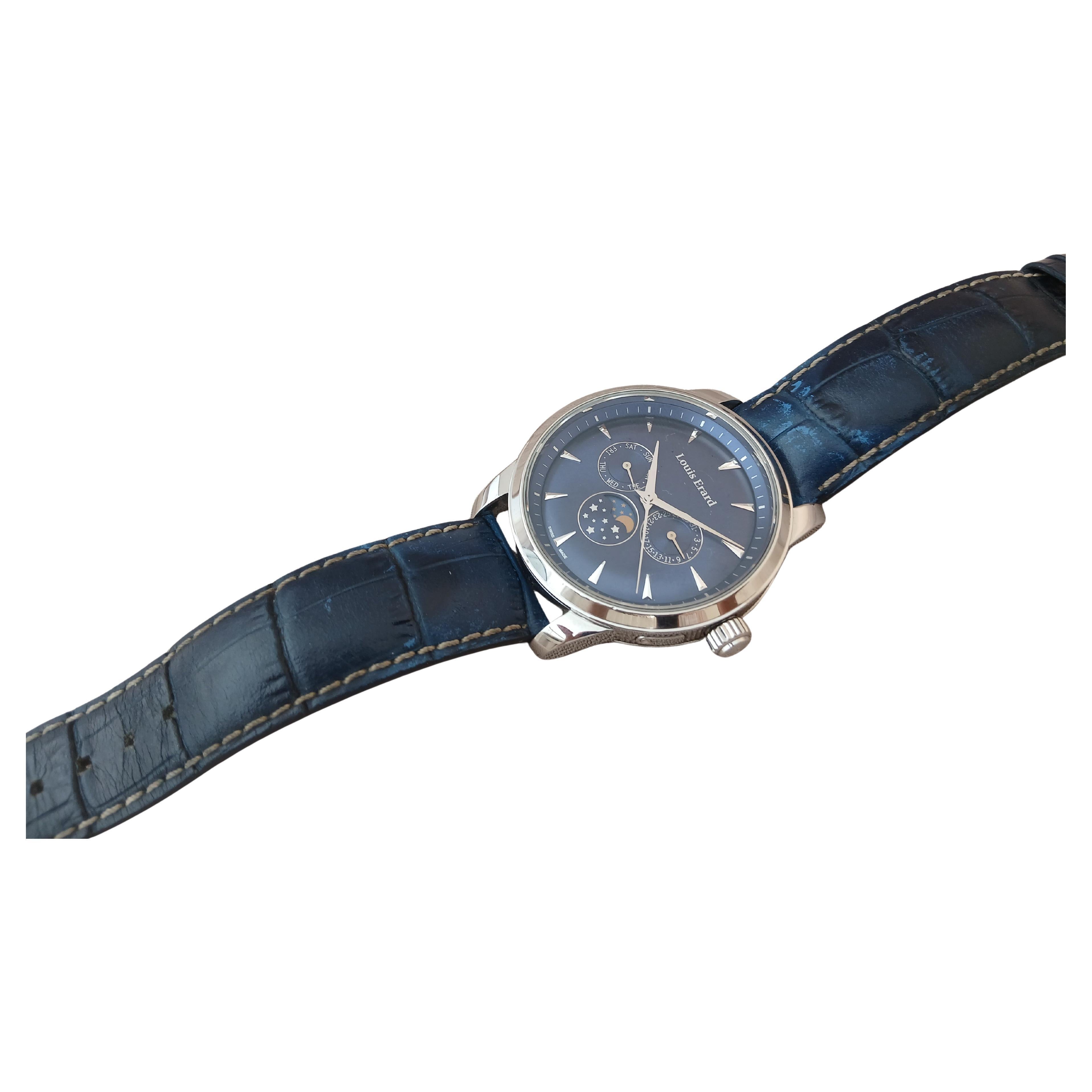 Louis Erard Héritage Moonphase Blue Dial Mens Watch