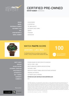 Louis Erard La Sportive 78119BR19.BVD71, Green Dial, Certified and Warranty