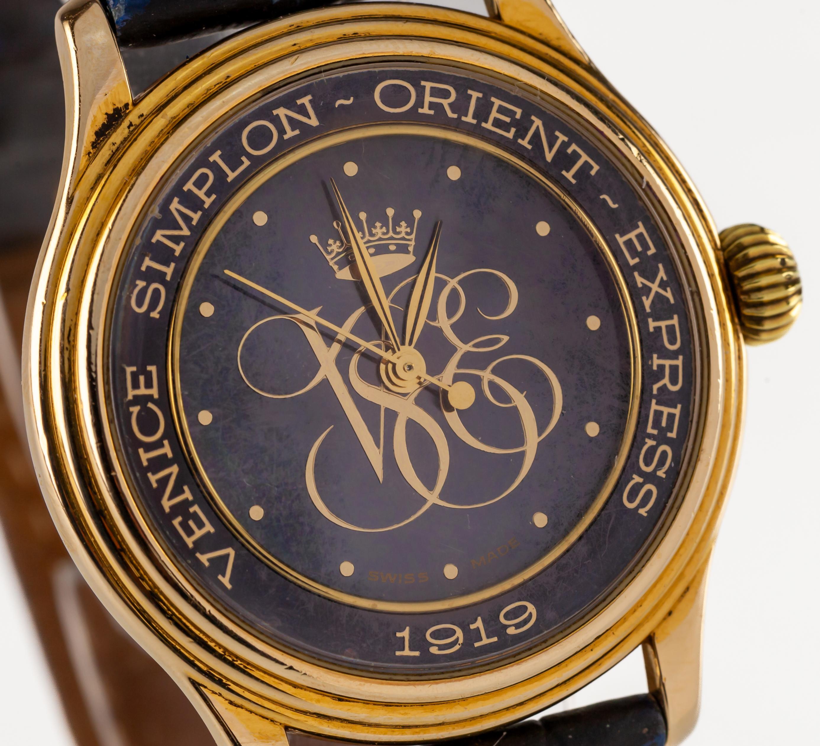 Louis Erard Venice-Simpon Orient Express Automatic Men's Watch 1919 In Good Condition For Sale In Sherman Oaks, CA