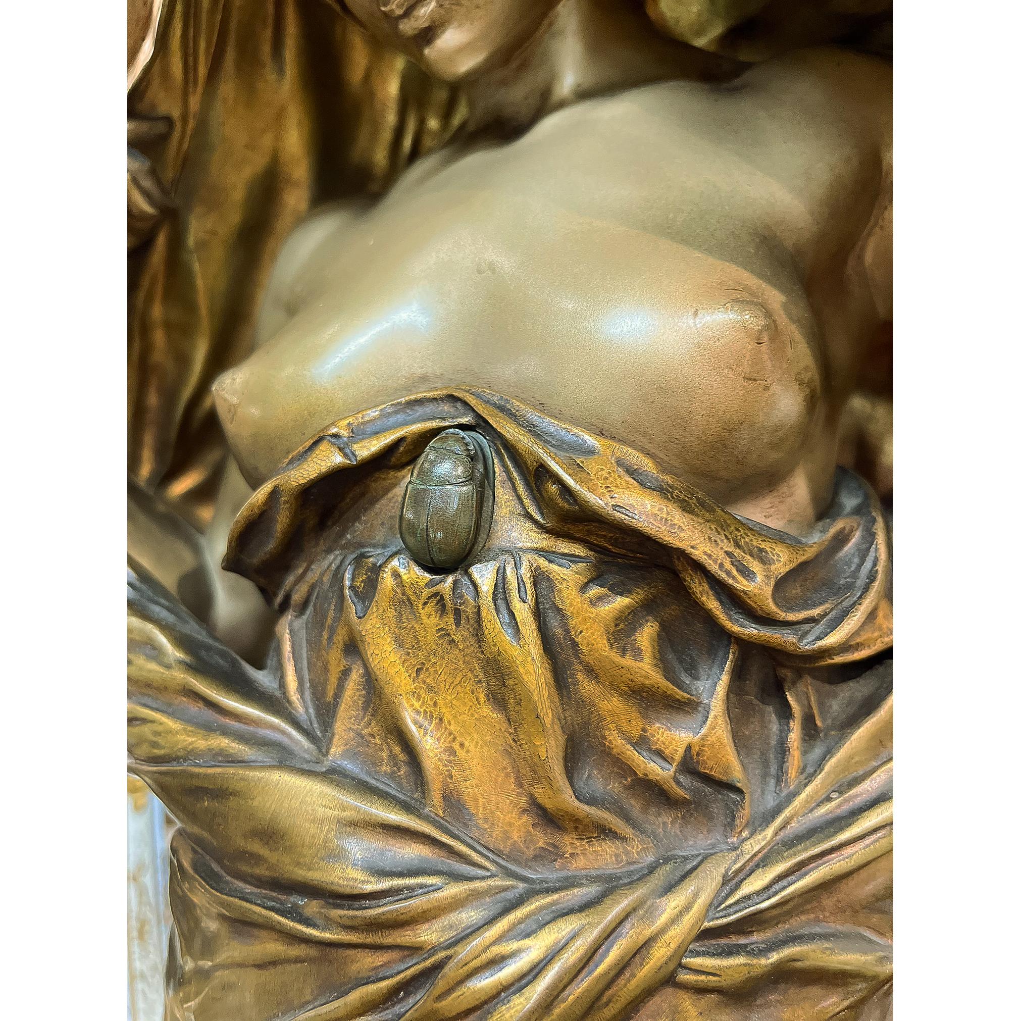 Nature revealing herself before Science bronze nude figural statue  For Sale 1