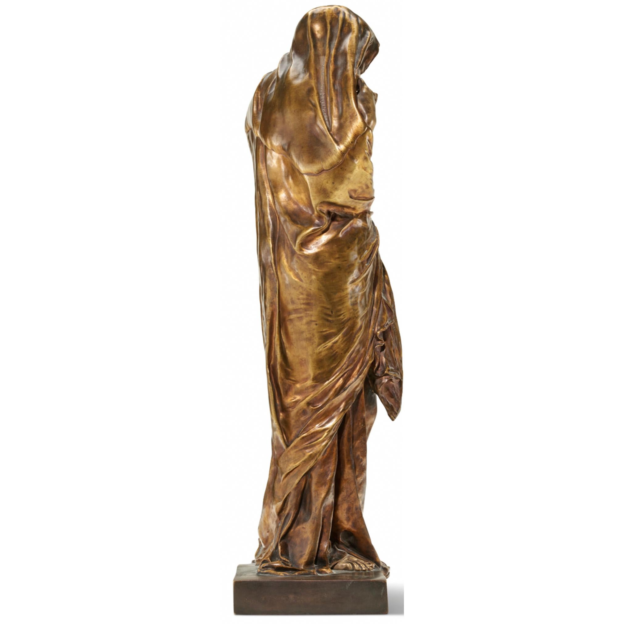 Nature revealing herself before Science bronze nude figural statue  For Sale 4