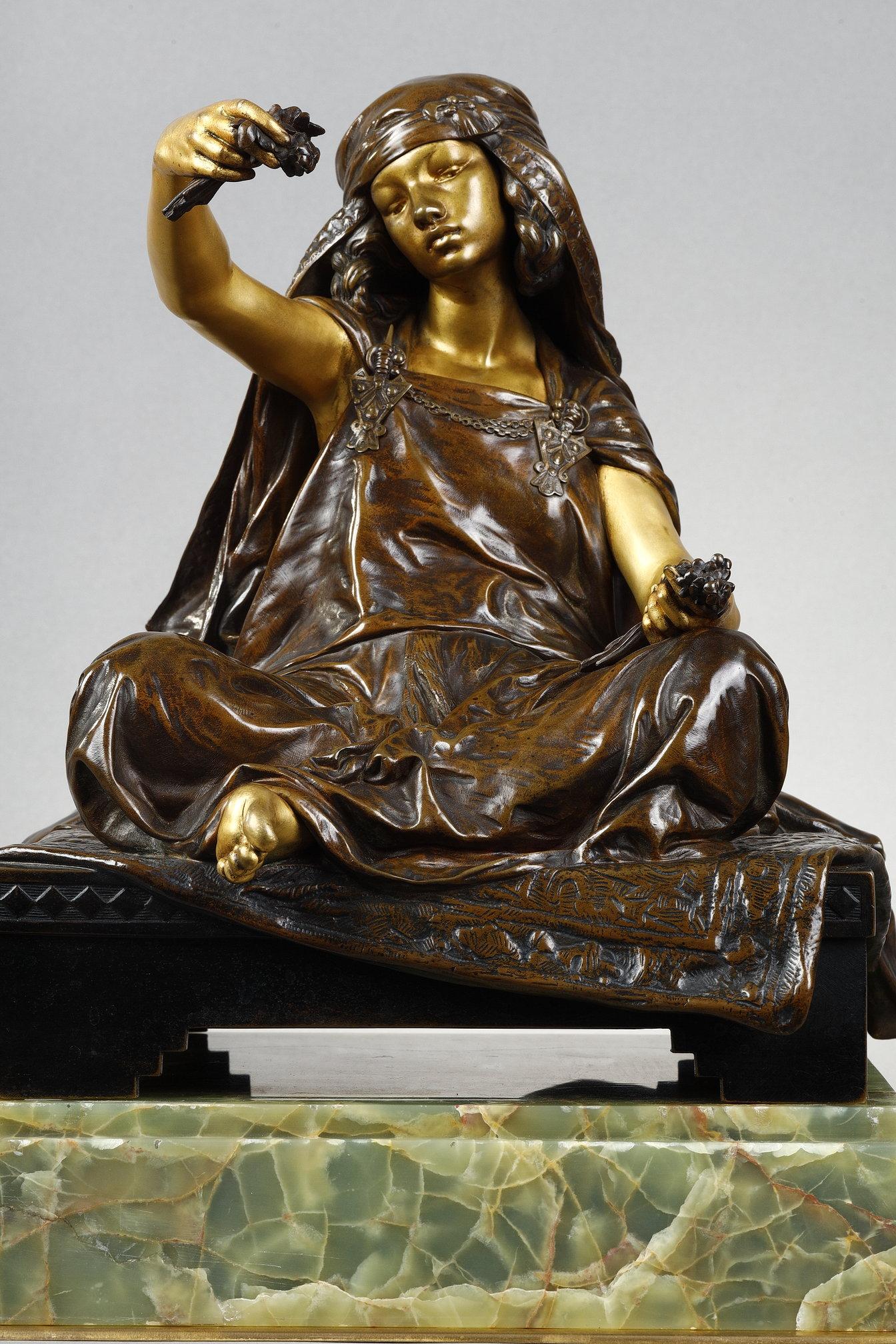 Young girl from Bou-Saada - Sculpture by Louis-Ernest Barrias