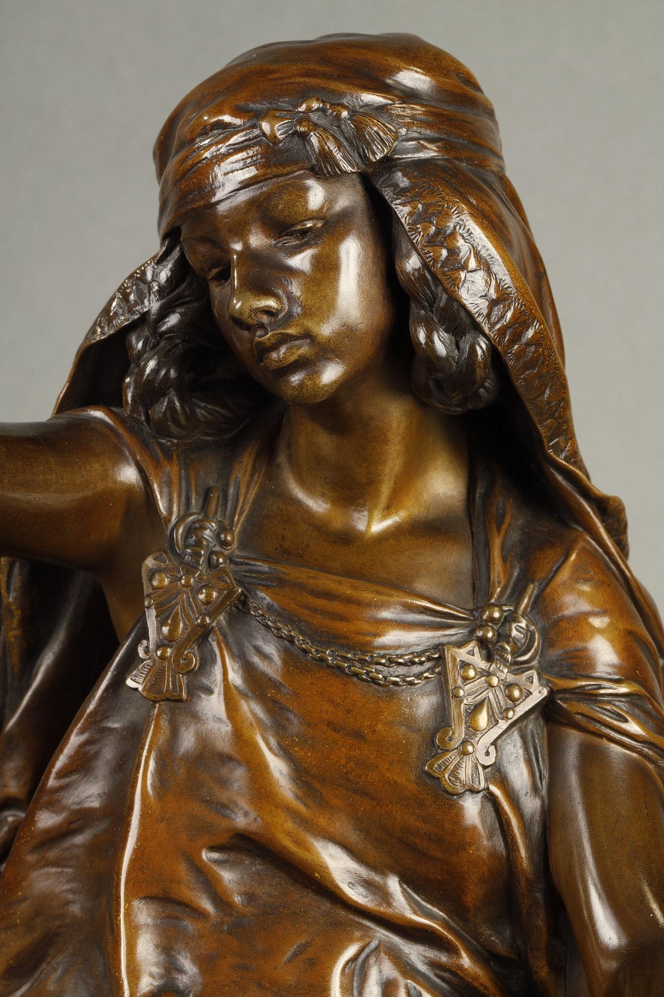 Giovane ragazza di Bou-Saada - Sculpture Scuola francese di Louis-Ernest Barrias