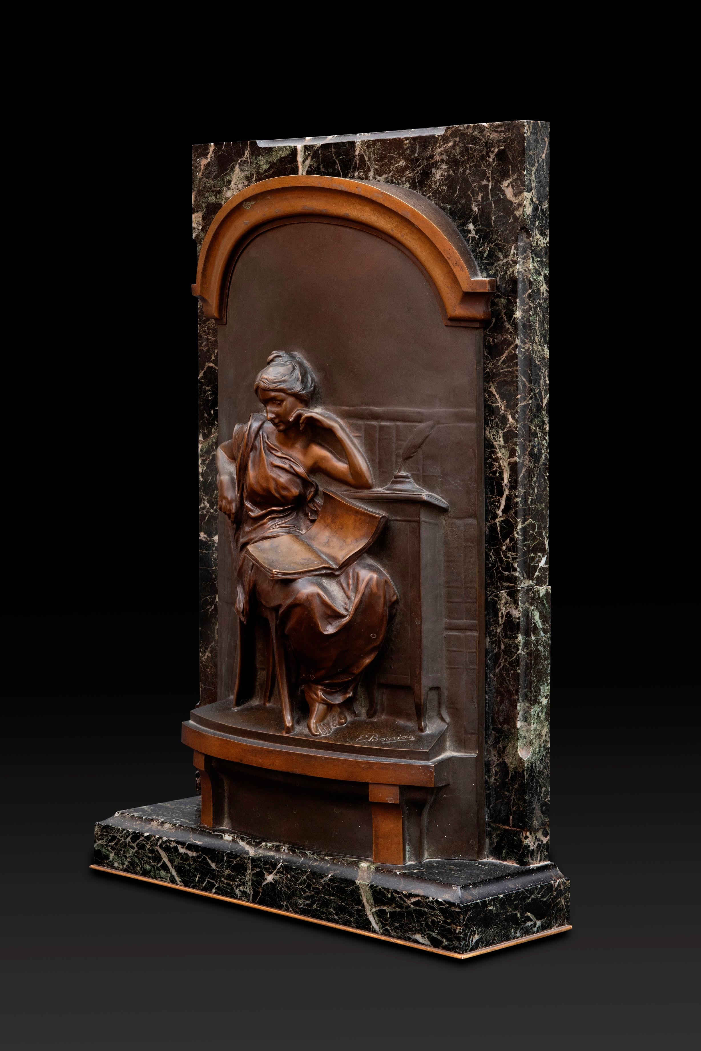 Louis Ernest Barrias (1841-1905) Bassorilievo in bronzo 
