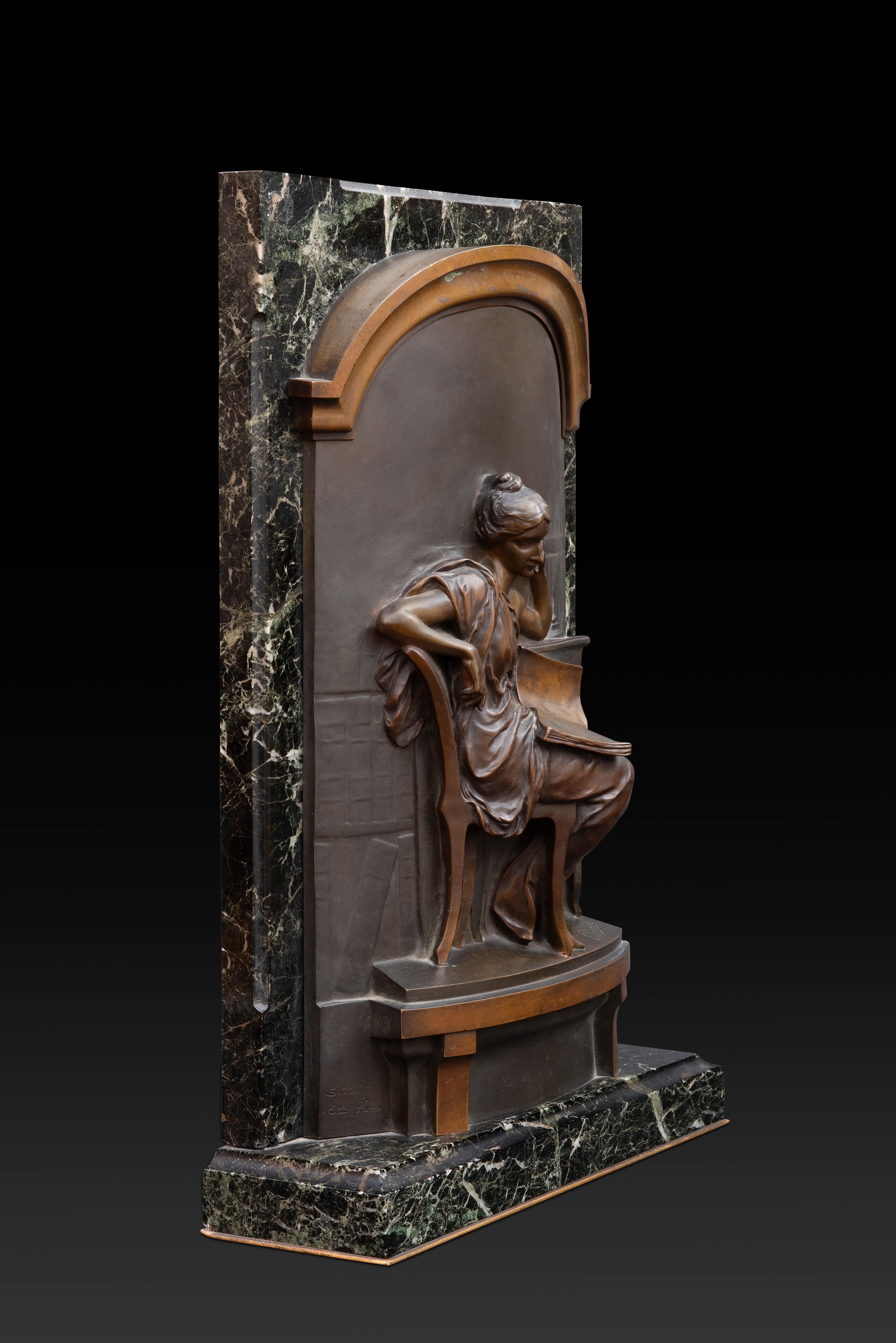 Intagliato Louis Ernest Barrias (1841-1905) Bassorilievo in bronzo 
