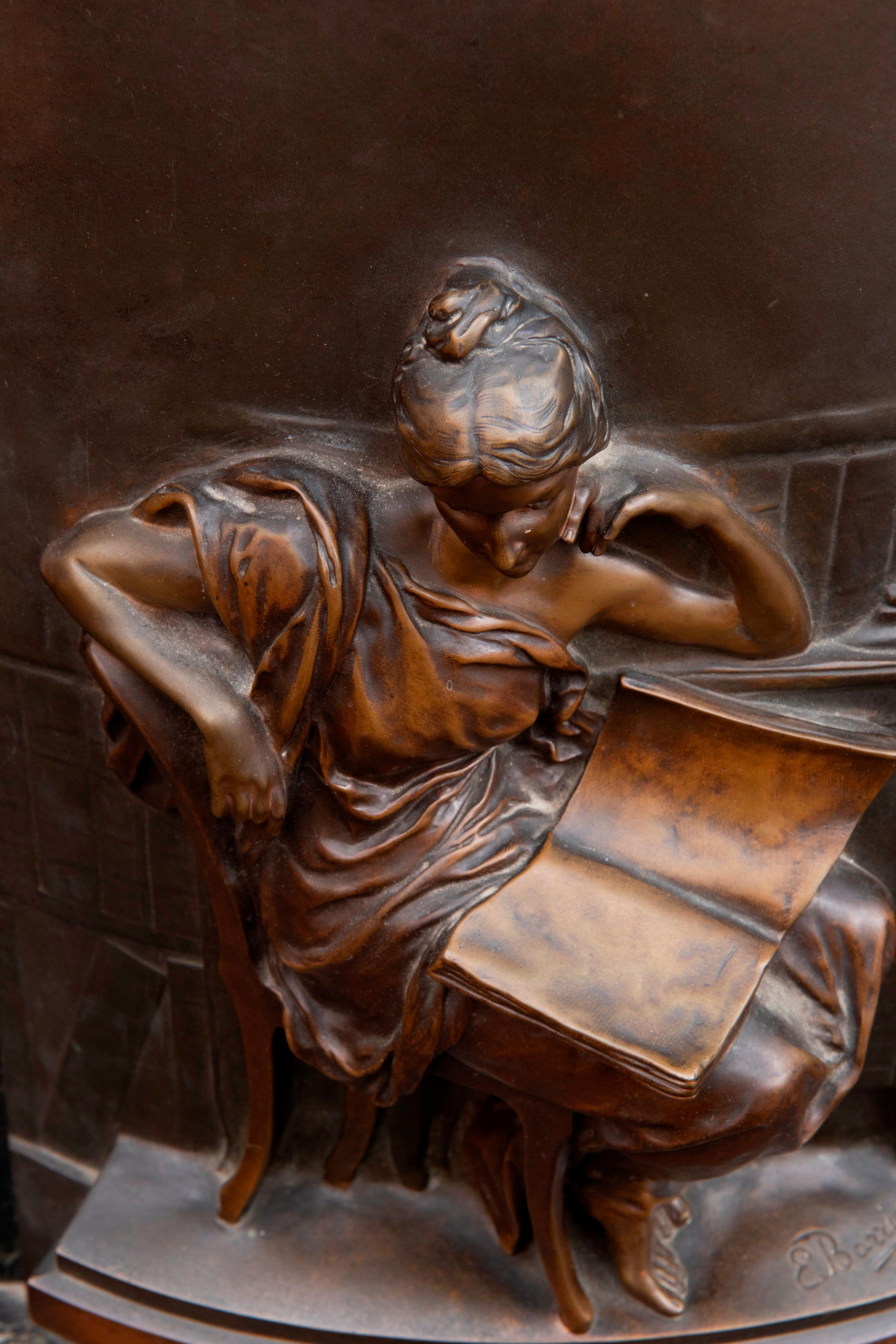 XIX secolo Louis Ernest Barrias (1841-1905) Bassorilievo in bronzo 