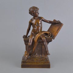 Louis Ernest BARRIAS (1841-1905) Bronze Sculpture - An allegory of history