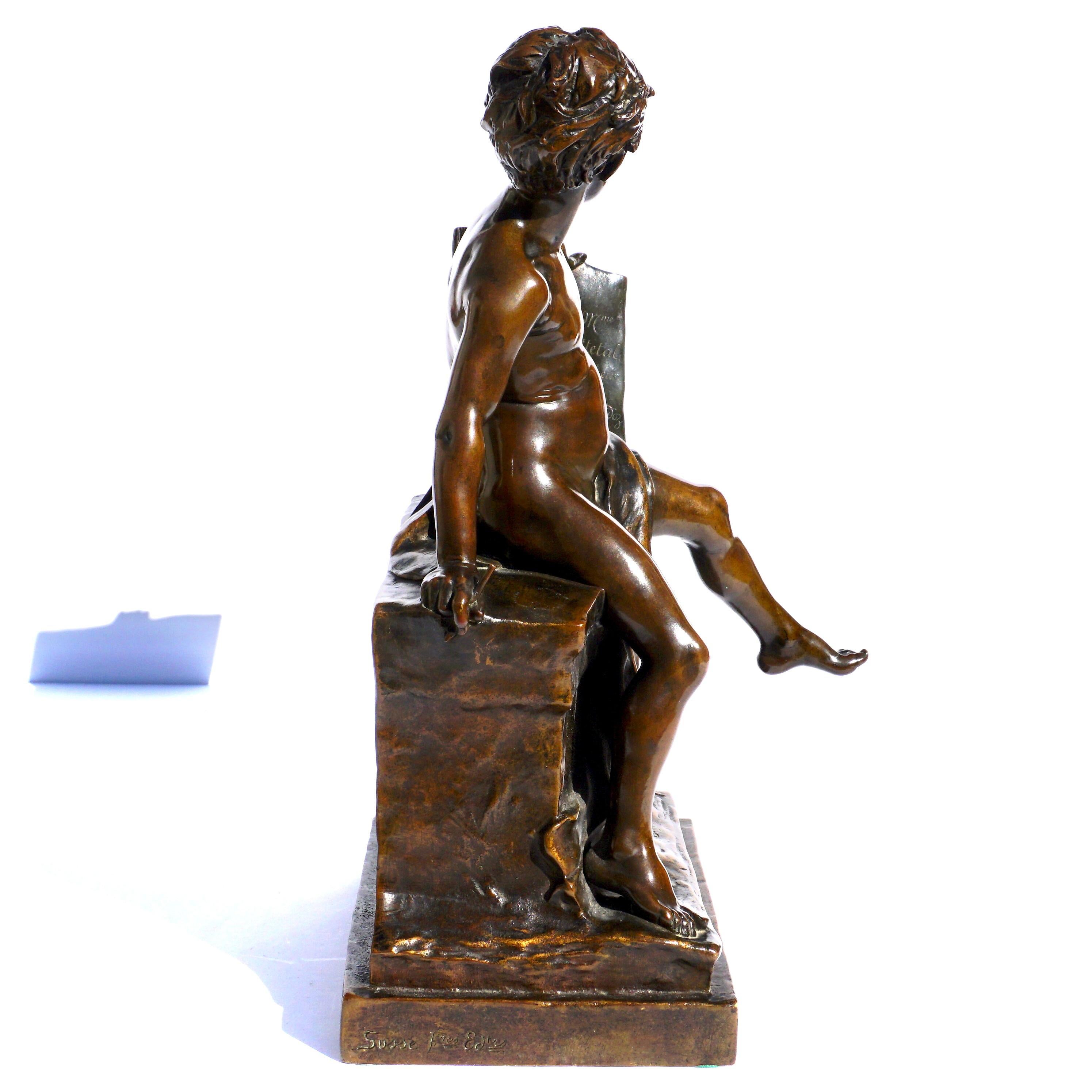 French Louis Ernest Barrias Bronze Sculpture