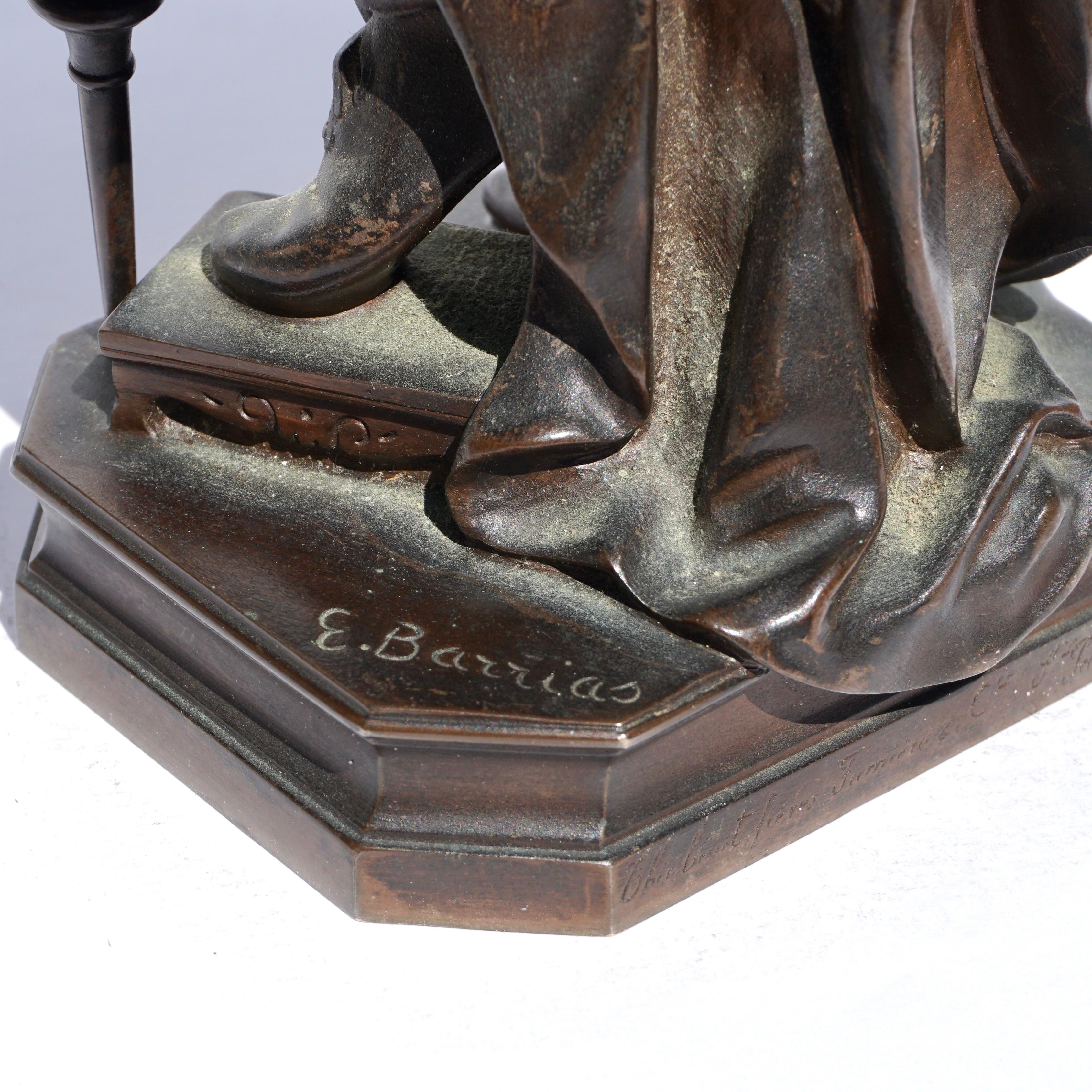 Louis Ernest Barrias Bronze of a Woman Playing the Cello In Good Condition In Dallas, TX