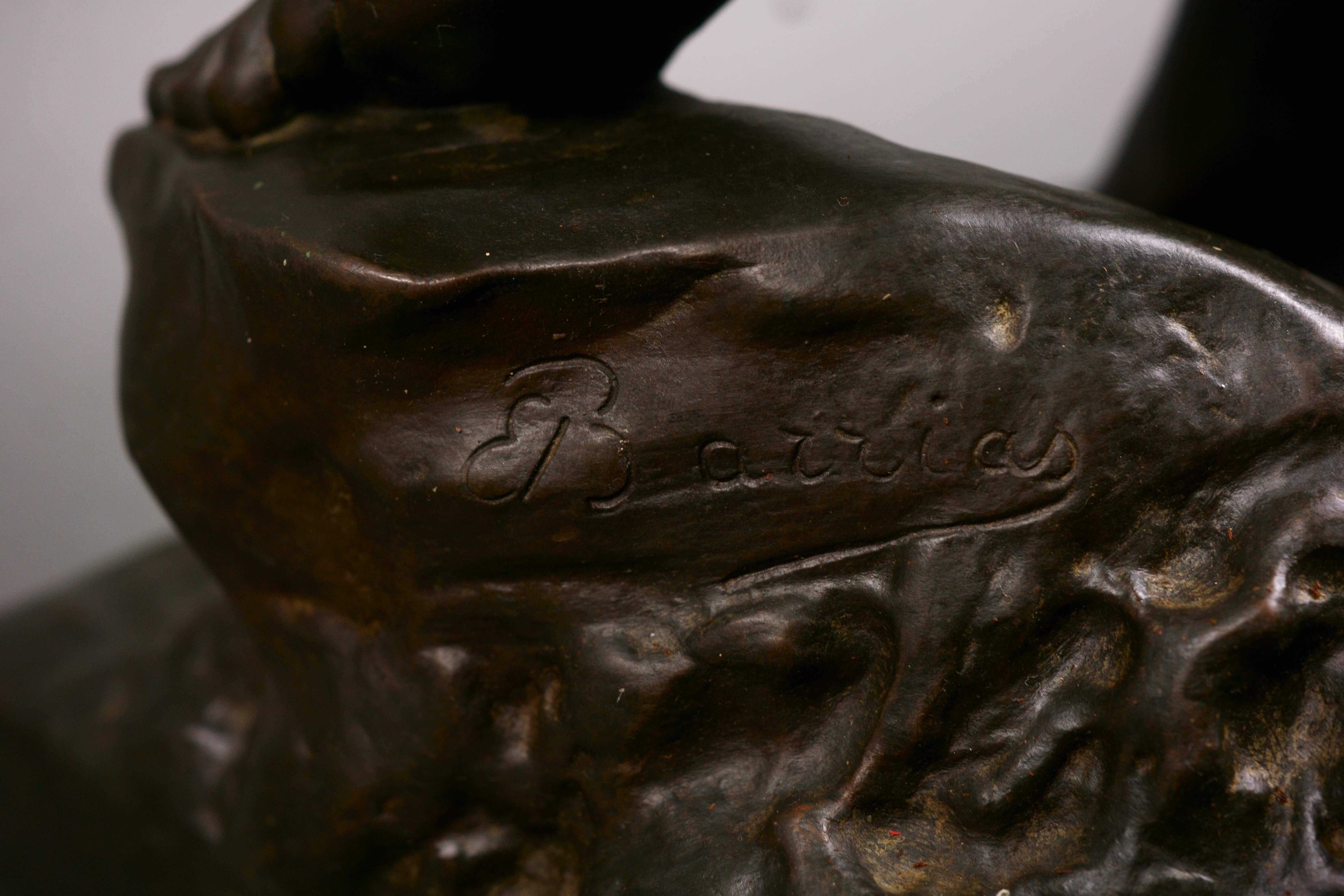 La Caza Gran Escultura de Bronce Ferdinand Barbedienne Fondeur Napoleón III en venta 7
