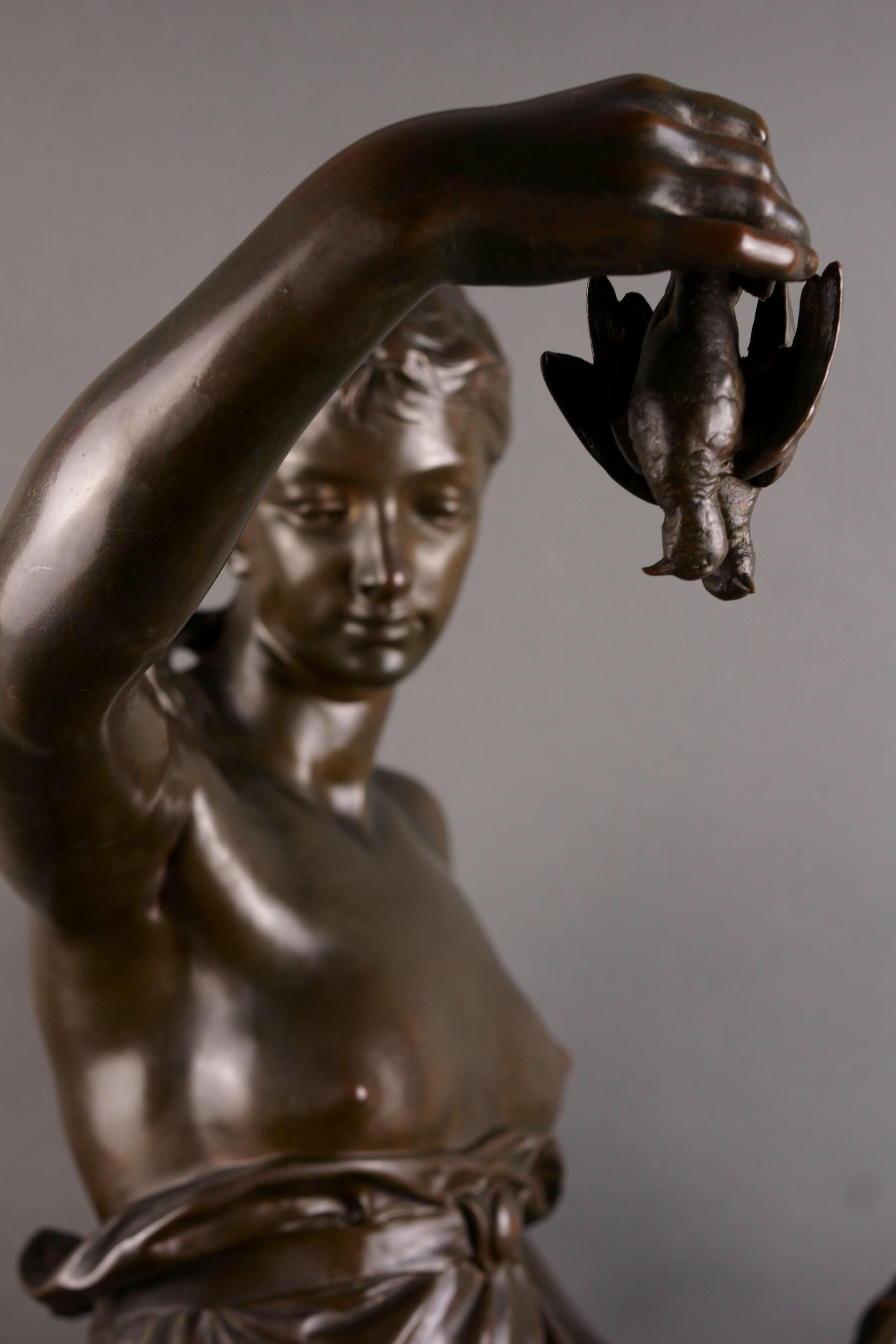 La Caza Gran Escultura de Bronce Ferdinand Barbedienne Fondeur Napoleón III en venta 8