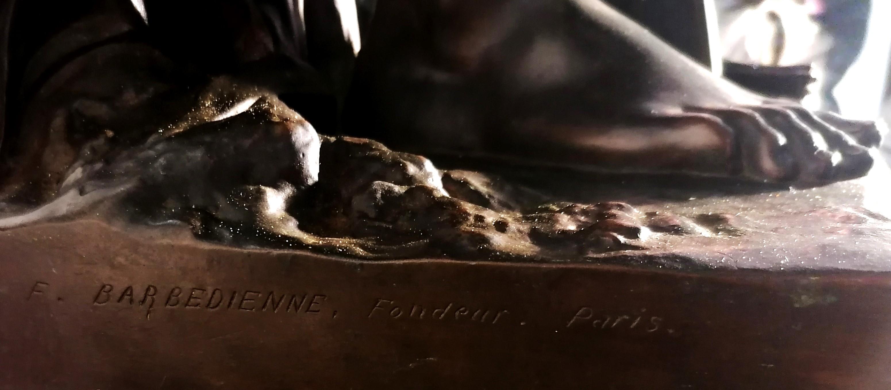 La Caza Gran Escultura de Bronce Ferdinand Barbedienne Fondeur Napoleón III en venta 10