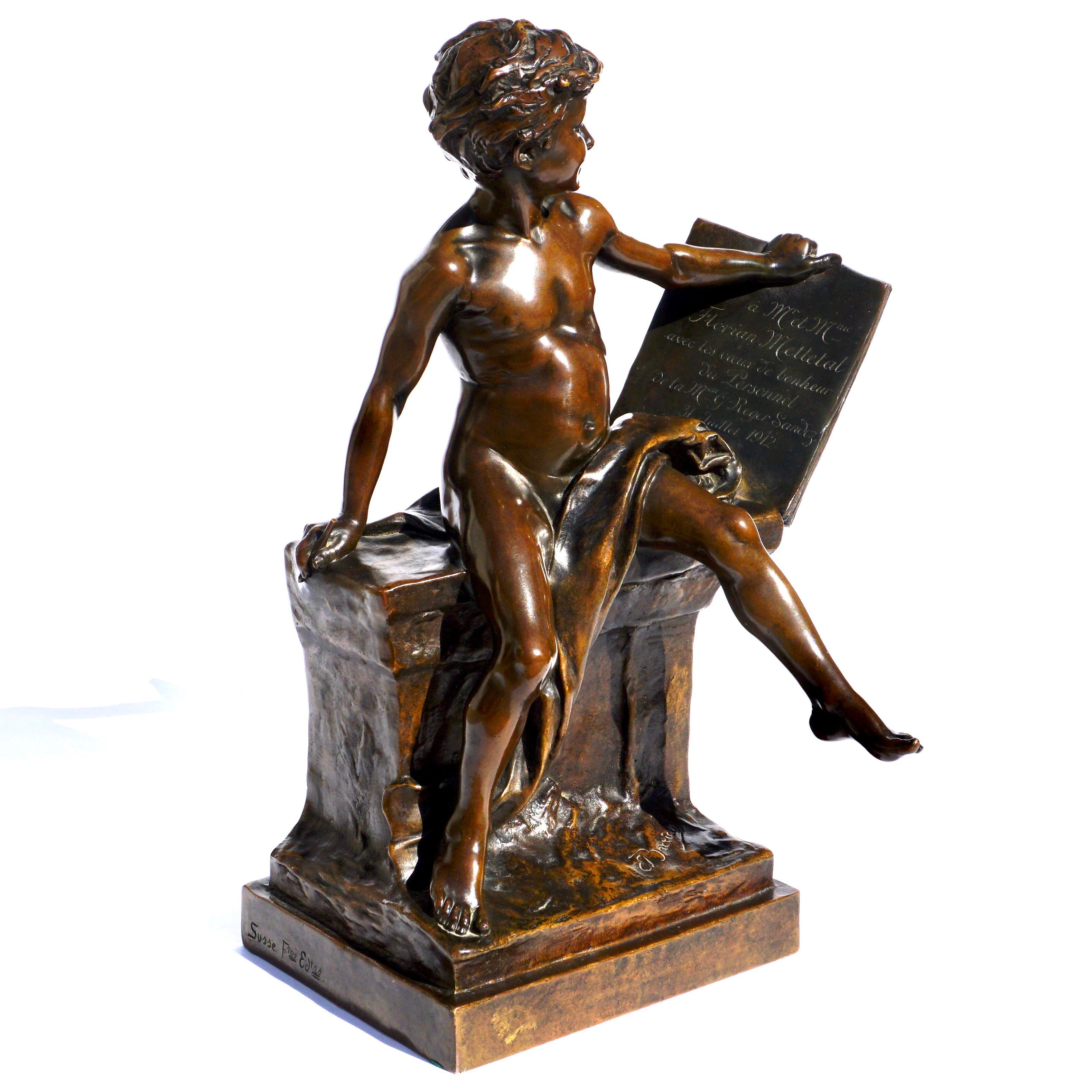 Louis Ernest Barrias Bronze Sculpture For Sale 2