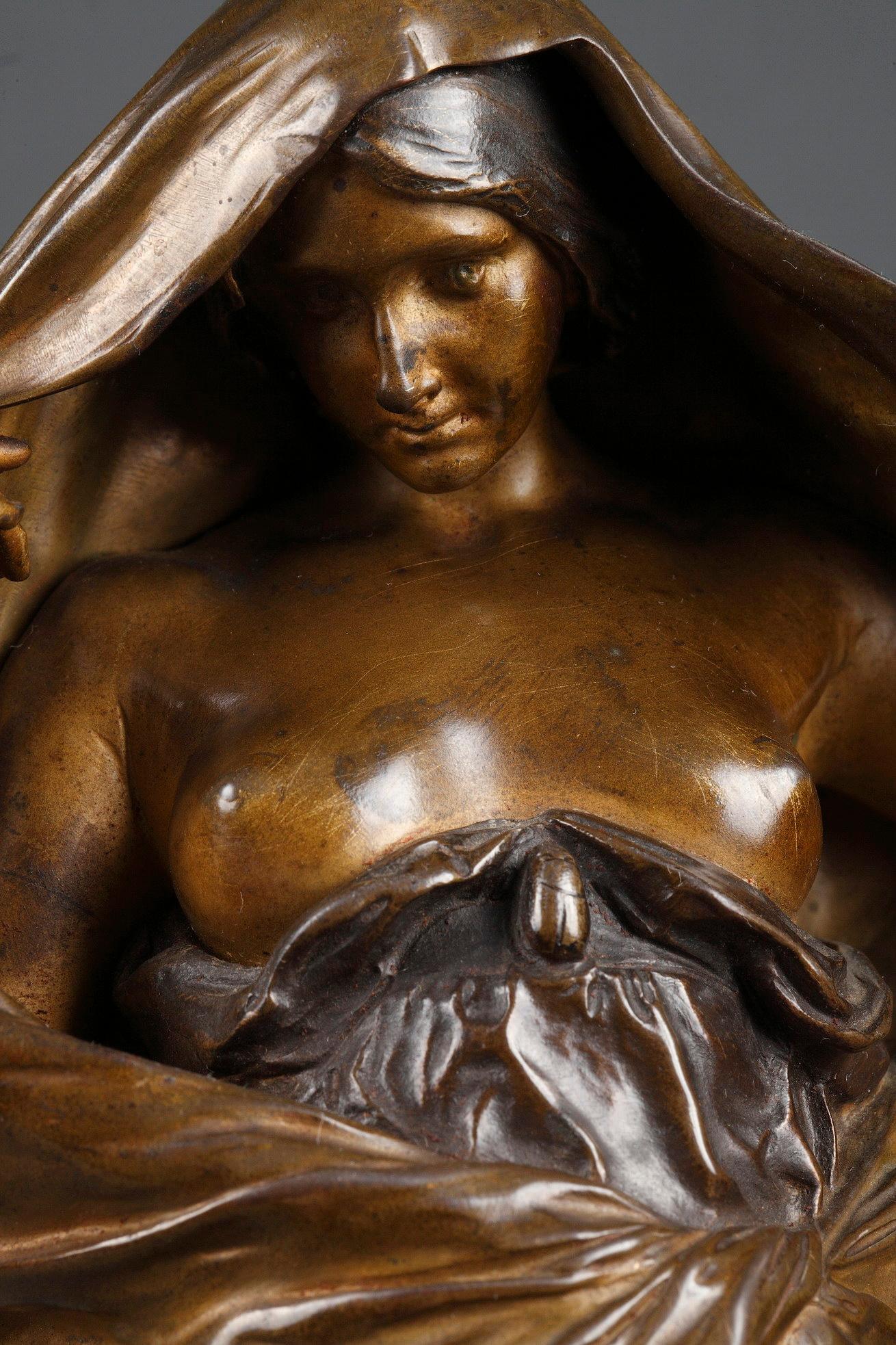 Descubrimiento de la naturaleza frente a la Ciencia - Nude Sculpture Oro de Louis Ernest Barrias