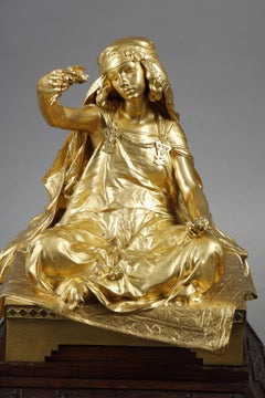 Young girl from Bou-Saada, bronze female sculpture