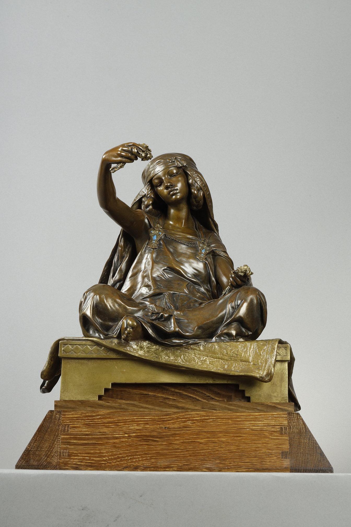 Jeune fille de Bou-Saada - Sculpture de Louis Ernest Barrias