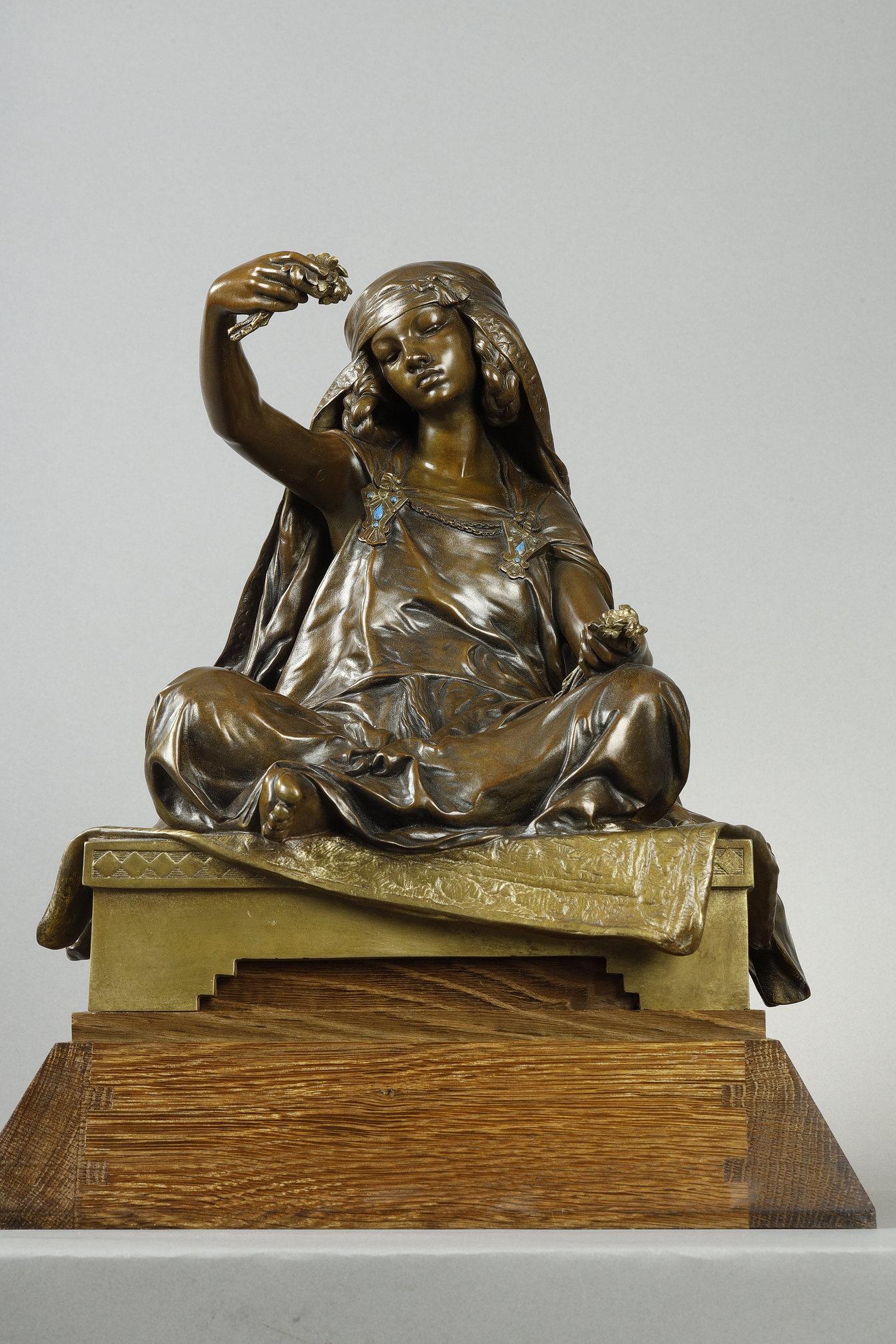 Figurative Sculpture Louis Ernest Barrias - Jeune fille de Bou-Saada
